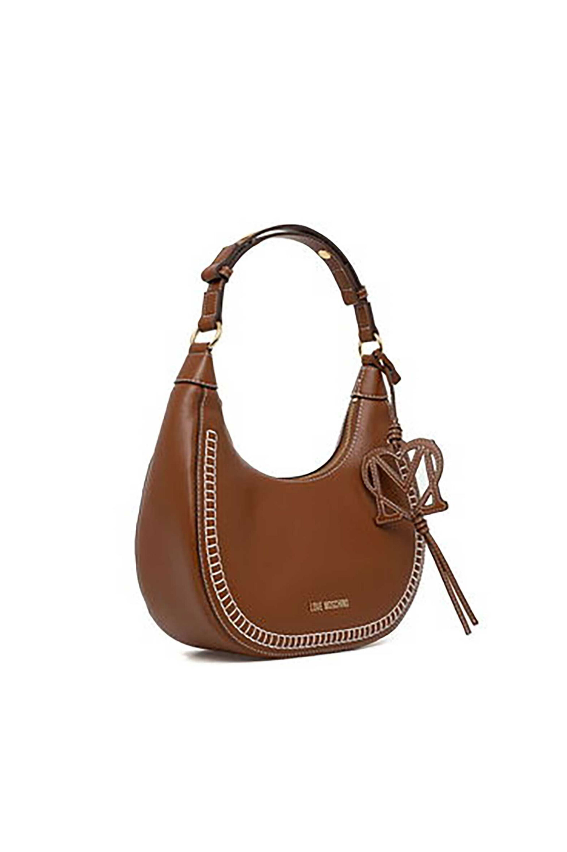 Love Moschino γυναικεία τσάντα ώμου με μεταλλικό λογότυπο - JC4095PP1OLI0 Καμηλό φωτογραφία