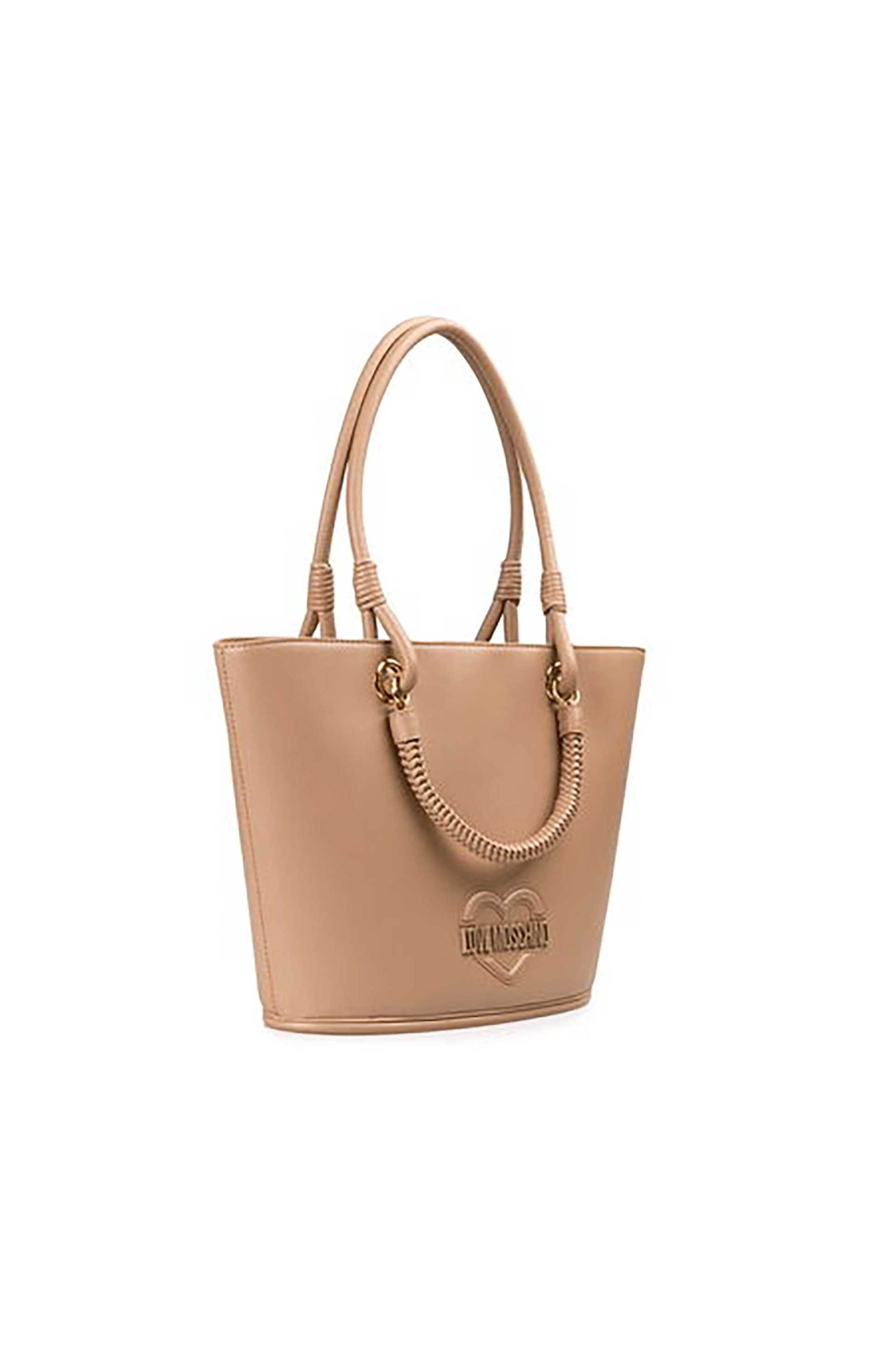 Love Moschino γυναικεία τσάντα ώμου με μεταλλικό λογότυπο - JC4099PP1OLL0 Μπεζ