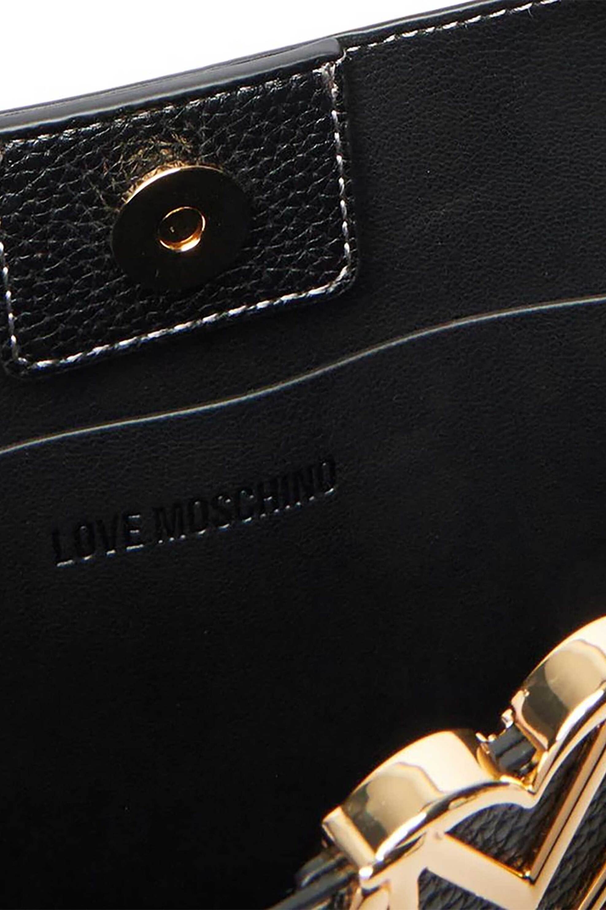 LOVE MOSCHINO Love Moschino γυναικεία τσάντα crossbody με μεταλλικό λογότυπο - JC4127PP1OLM0 Μαύρο - 3