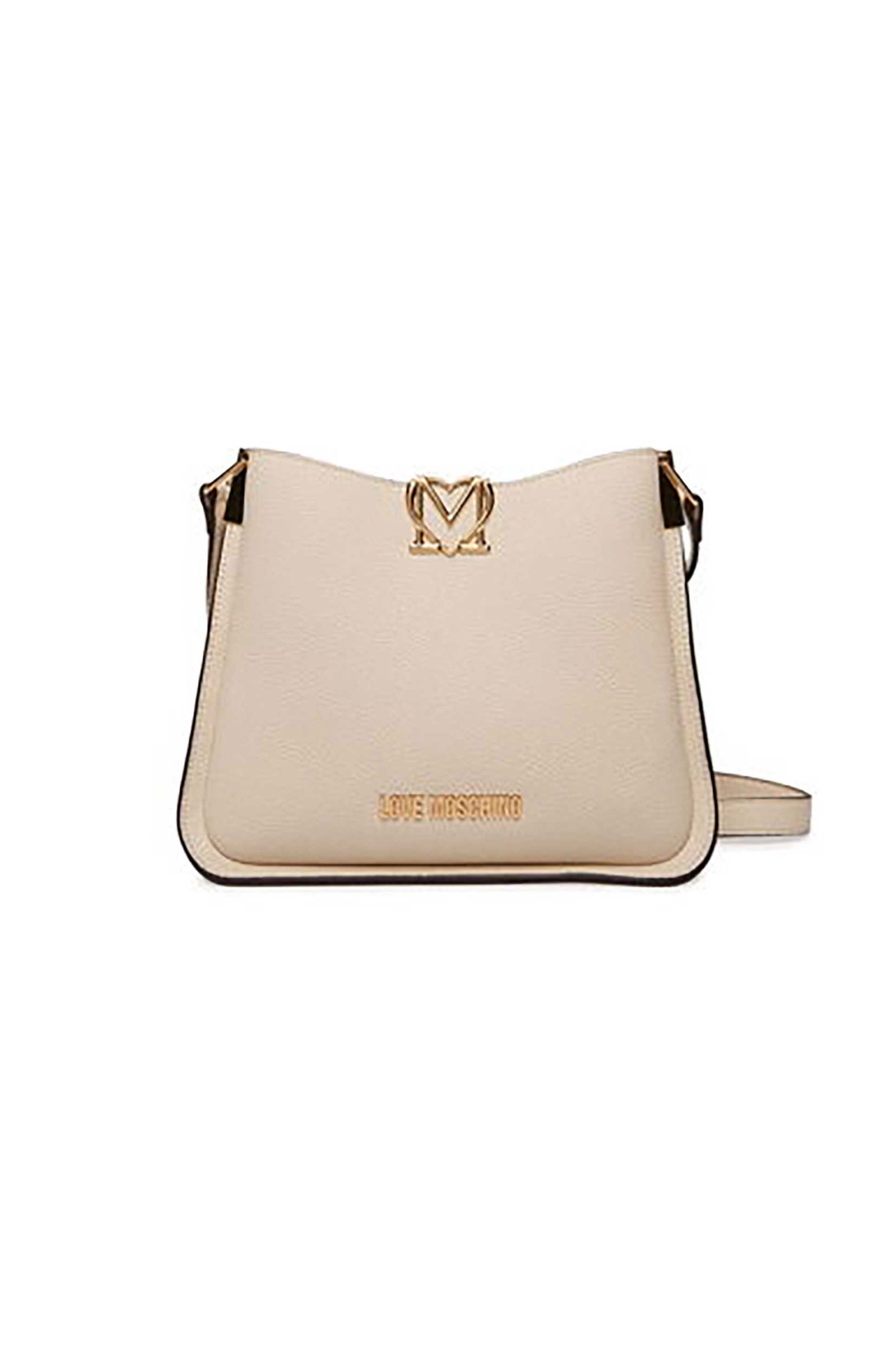 Love Moschino γυναικεία τσάντα crossbody με μεταλλικό λογότυπο - JC4127PP1OLM0 Εκρού
