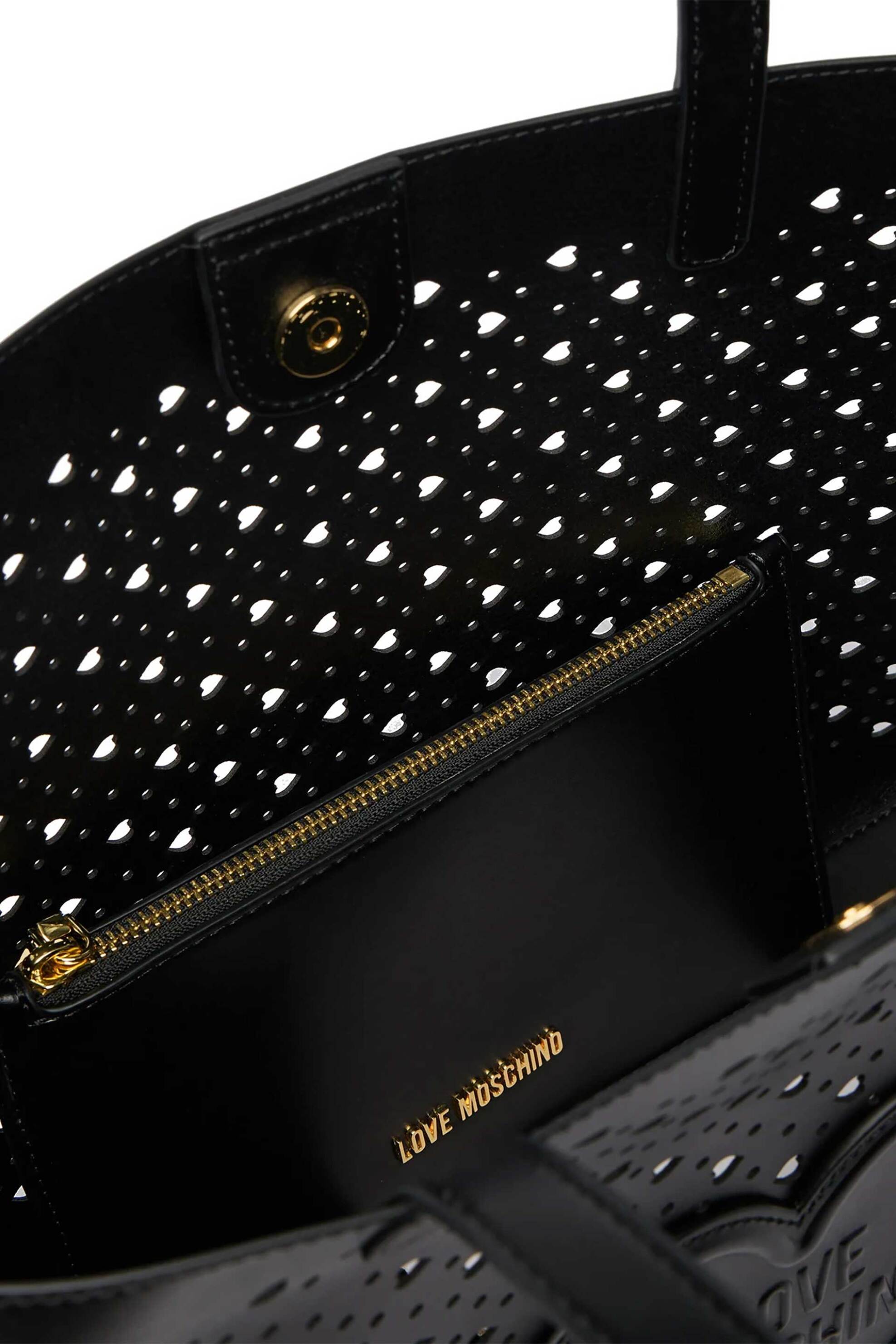 LOVE MOSCHINO Love Moschino γυναικεία τσάντα tote με ανάγλυφο λογότυπο - JC4289PP0OKK0 Μαύρο - 4