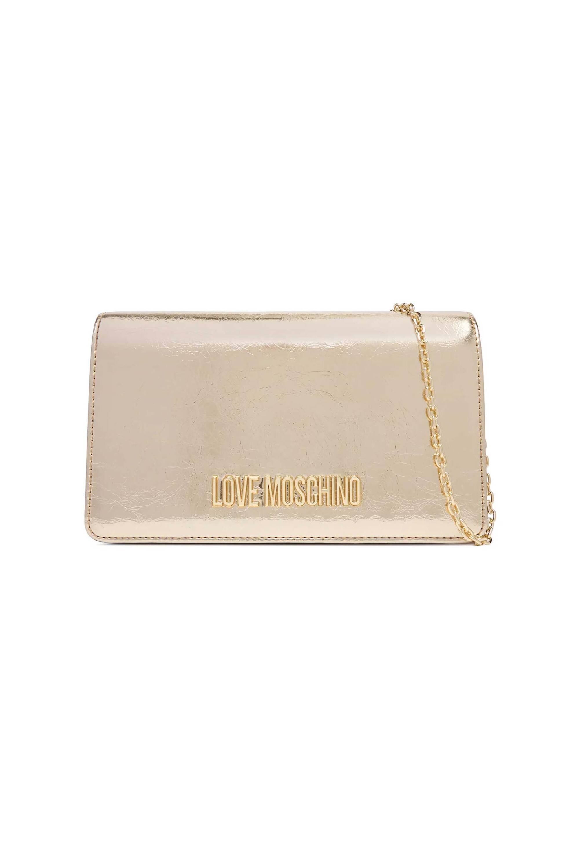 Love Moschino γυναικεία τσάντα clutch με μεταλλικό λογότυπο - JC4345PP0OKQ0 Χρυσό