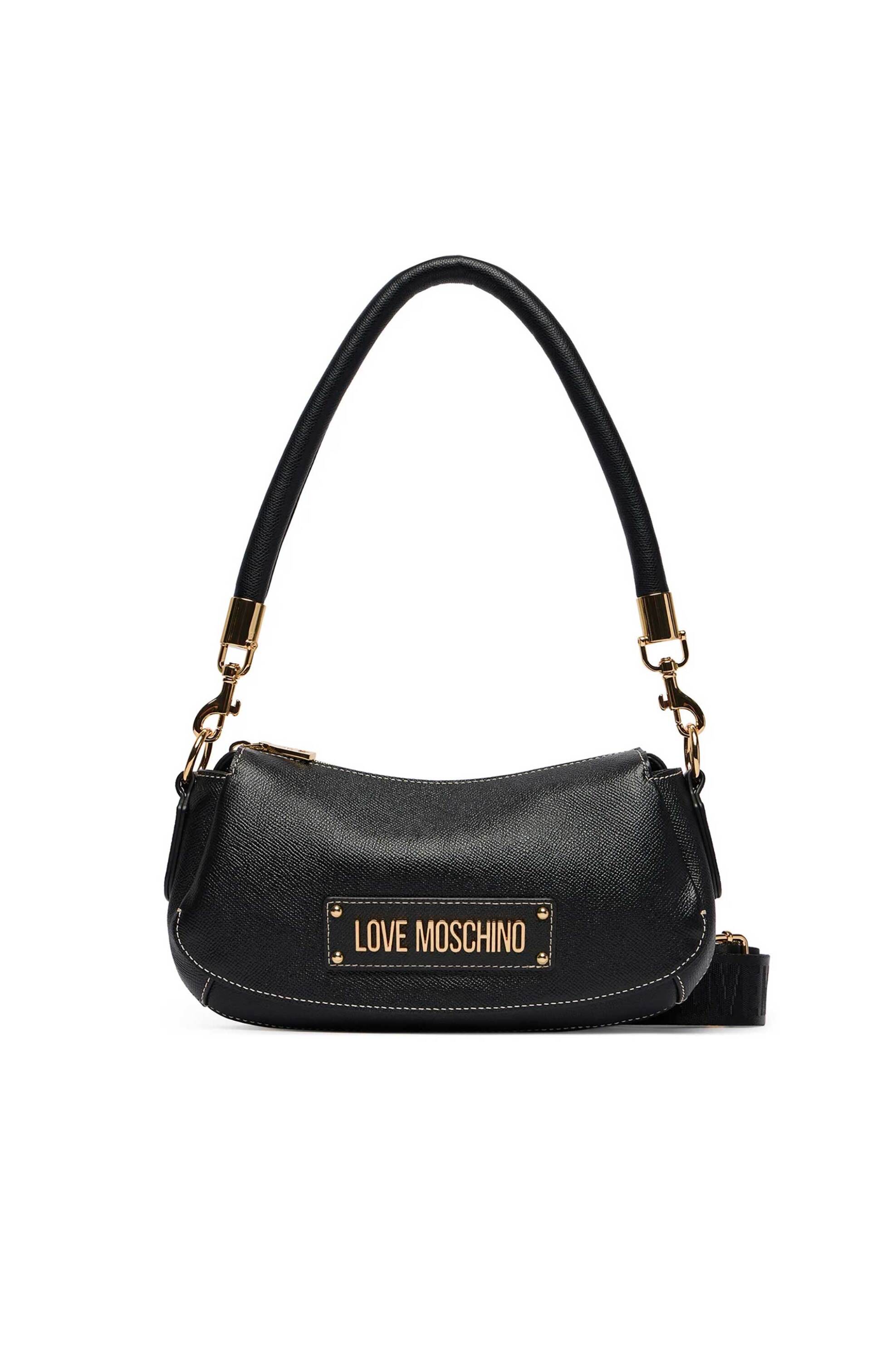 Love Moschino γυναικεία τσάντα ώμου με μεταλλικό λογότυπο - JC4288PP0OK14 Μαύρο