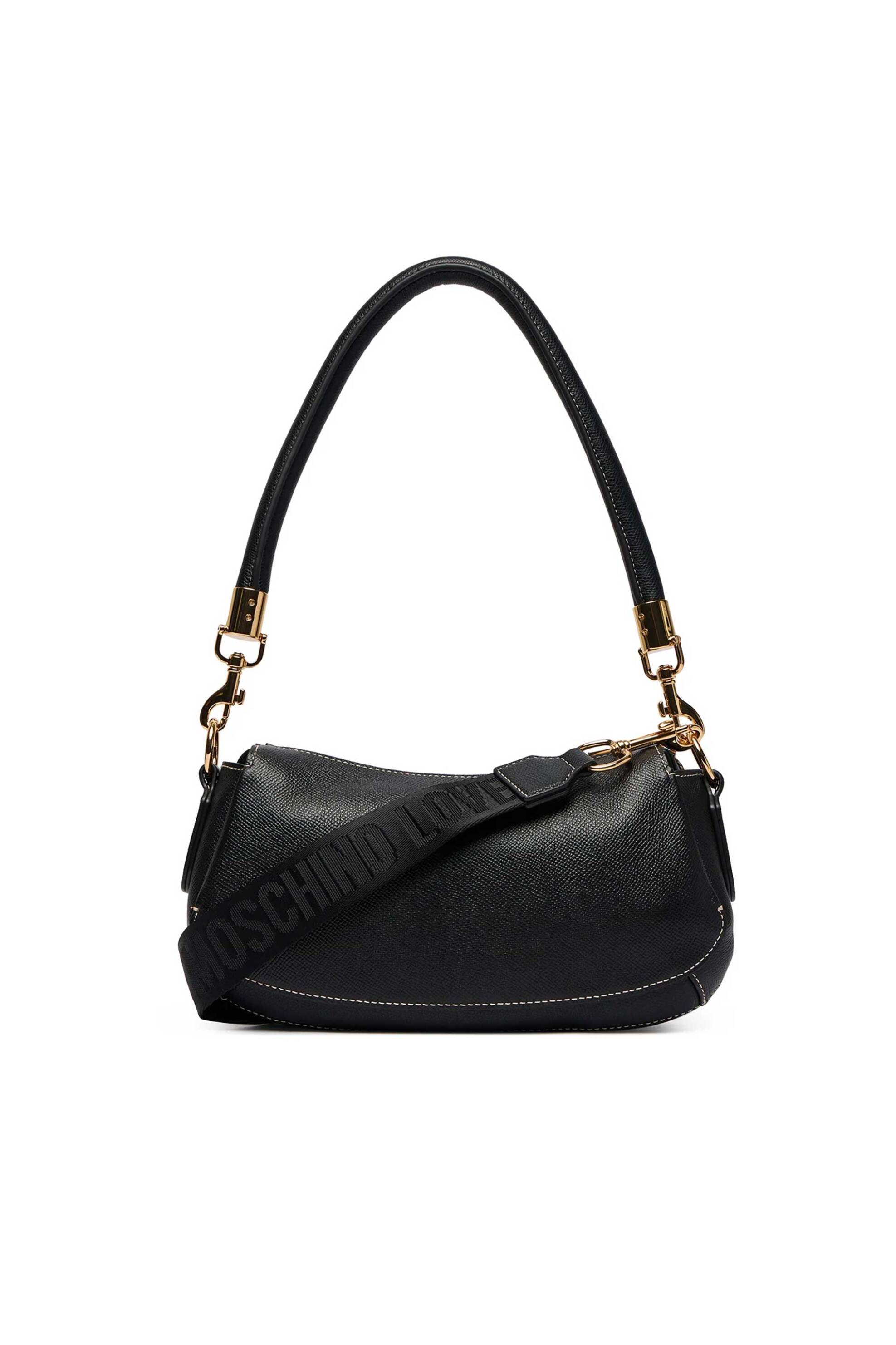 Love Moschino γυναικεία τσάντα ώμου με μεταλλικό λογότυπο - JC4288PP0OK14 Μαύρο