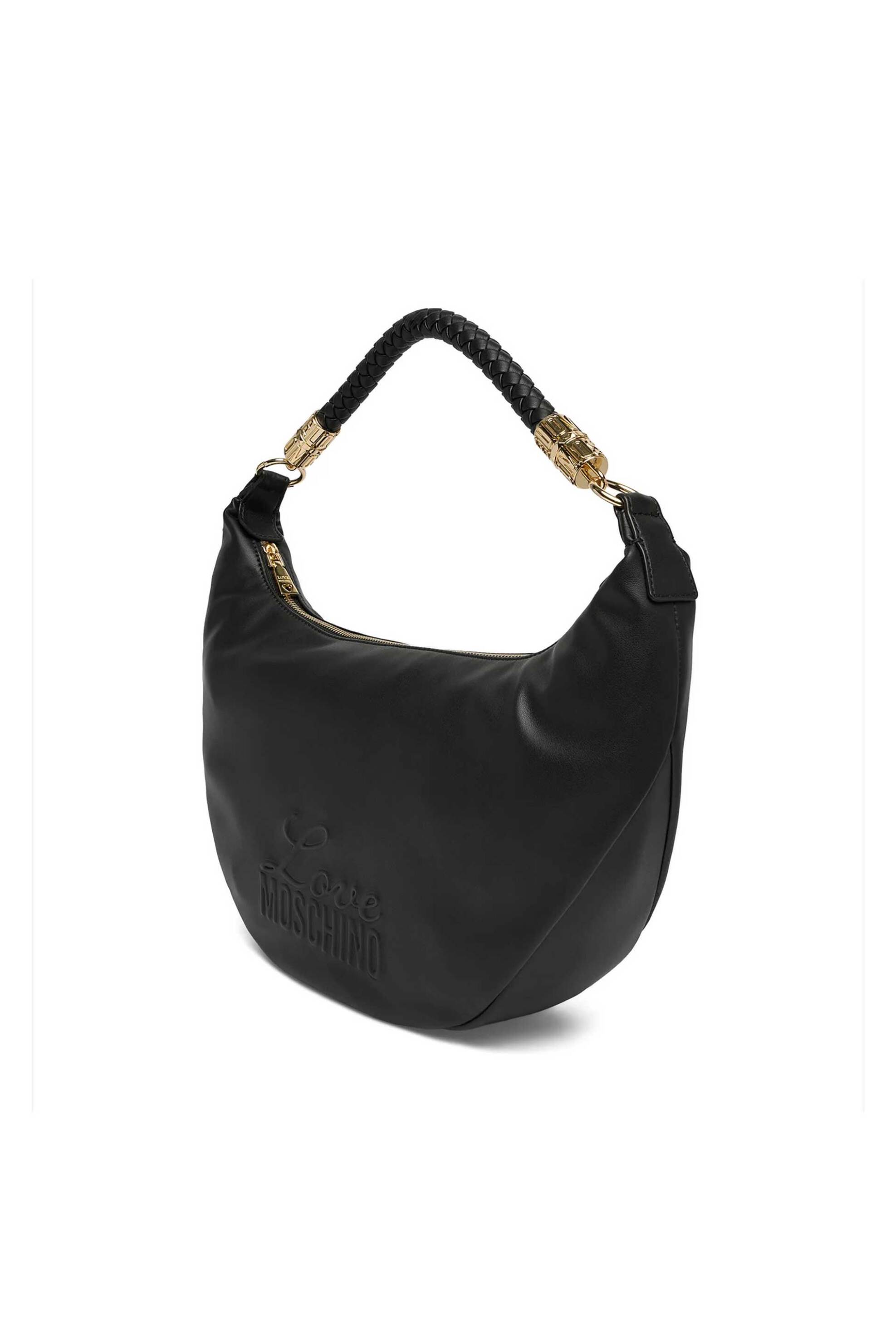 Love Moschino γυναικεία τσάντα hobo με ανάγλυφο λογότυπο - JC4222PP0OKA0 Μαύρο