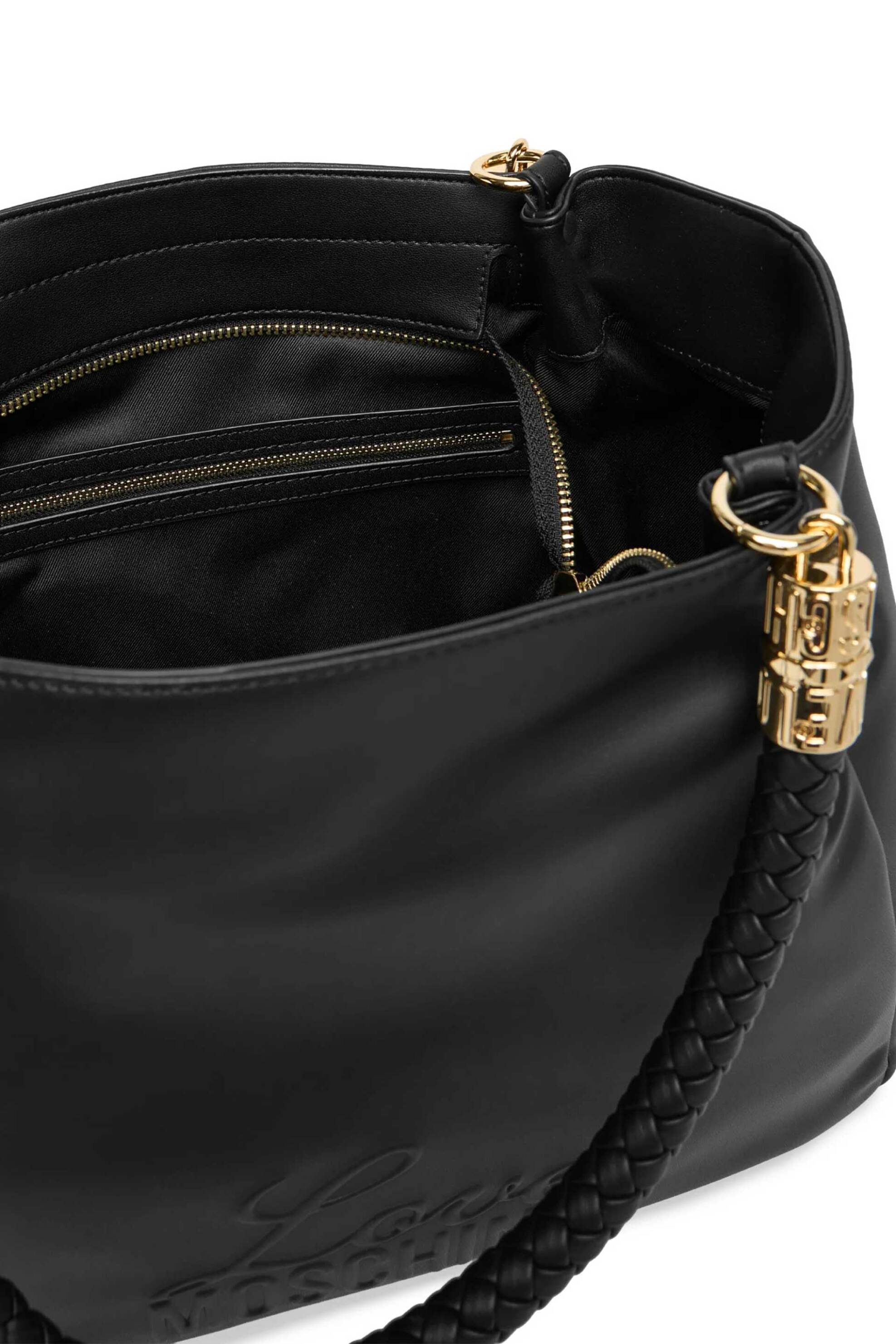 LOVE MOSCHINO Love Moschino γυναικεία τσάντα tote με ανάγλυφο λογότυπο - JC4225PP0OKA0 Μαύρο - 4