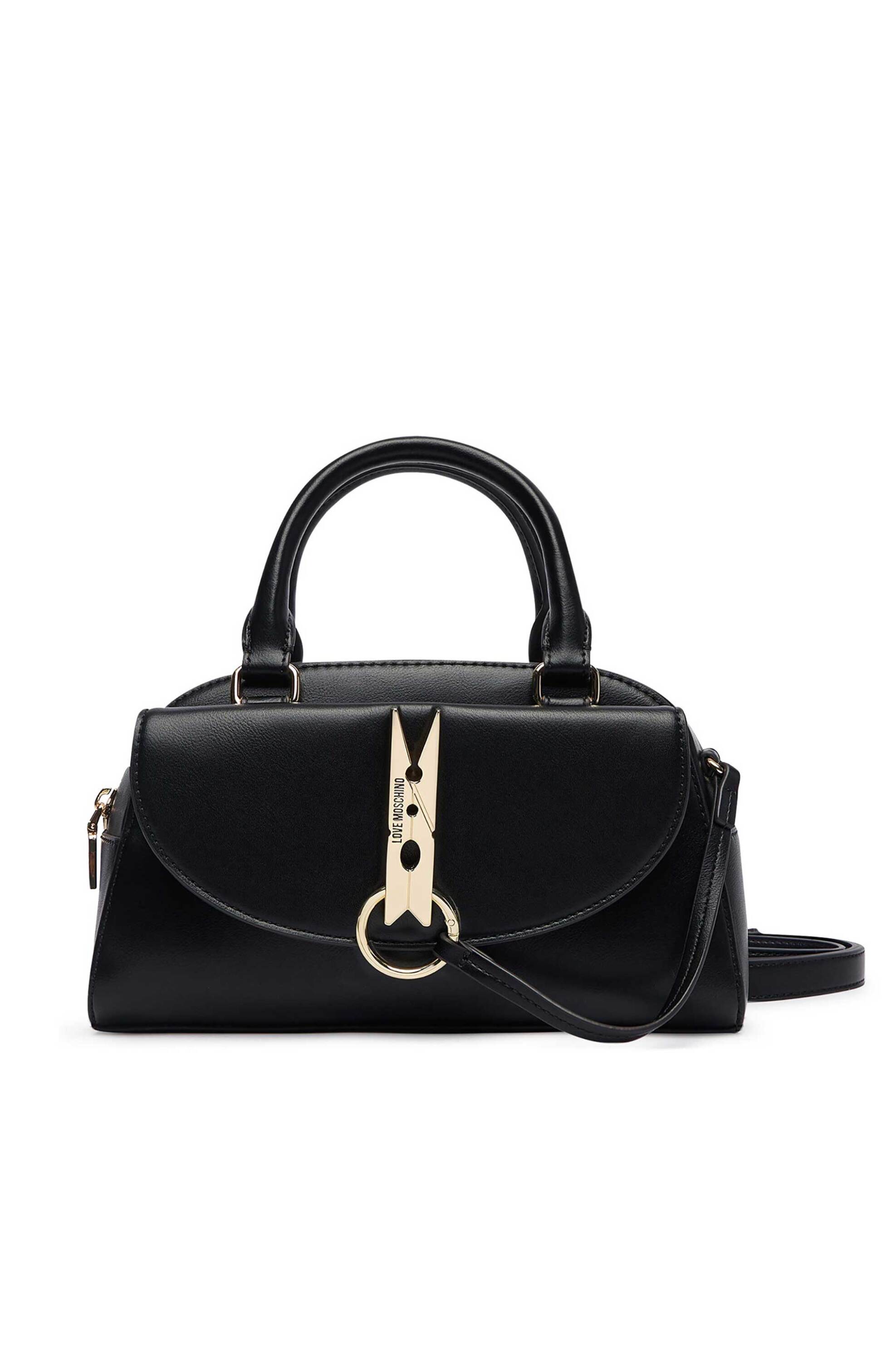 LOVE MOSCHINO Love Moschino γυναικεία τσάντα χειρός με μεταλλικό λογότυπο - JC4030PP1PLI0 Μαύρο