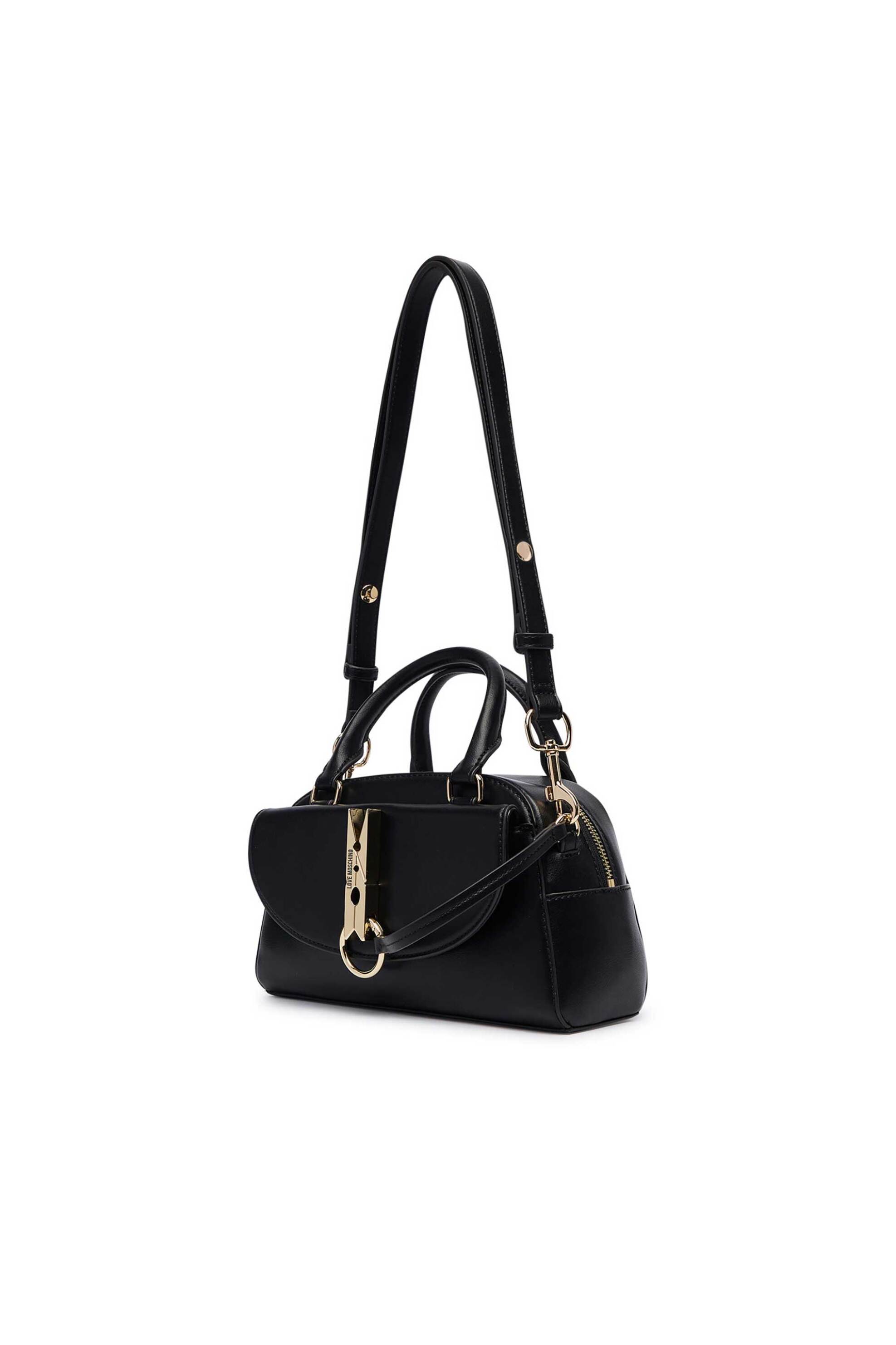 LOVE MOSCHINO Love Moschino γυναικεία τσάντα χειρός με μεταλλικό λογότυπο - JC4030PP1PLI0 Μαύρο - 2