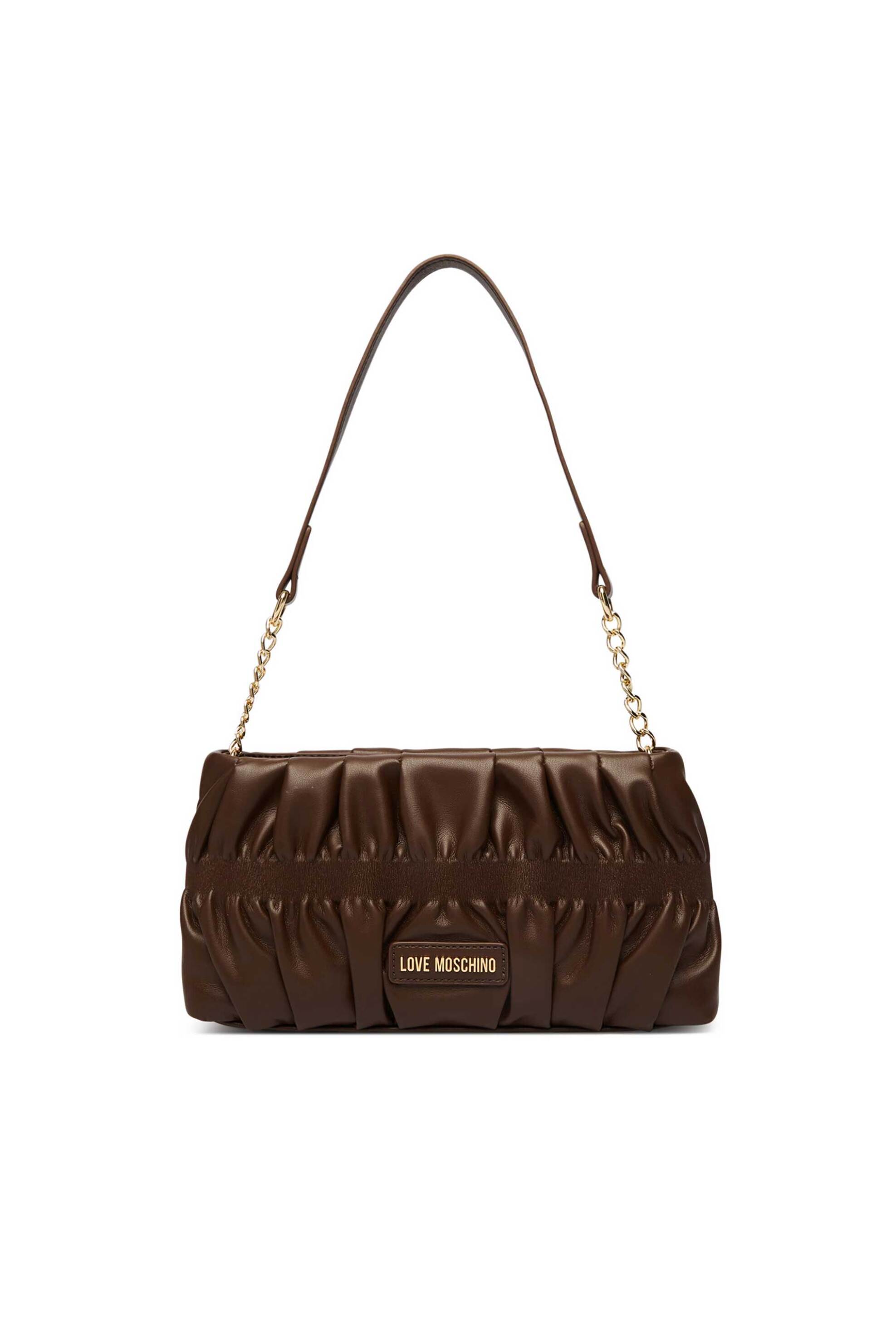 Love Moschino γυναικεία τσάντα ώμου με αλυσίδα - JC4089PP1PLU0 Καφέ