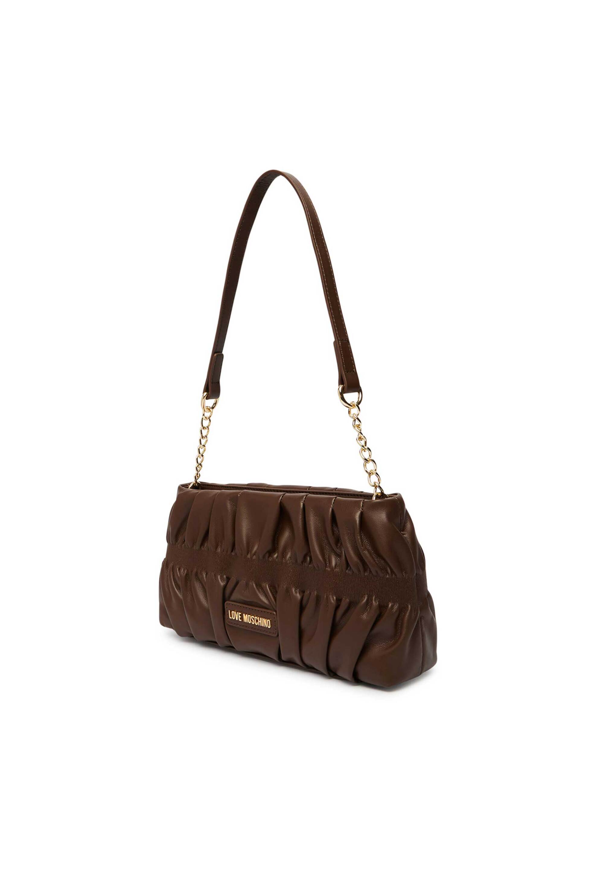 Love Moschino γυναικεία τσάντα ώμου με αλυσίδα - JC4089PP1PLU0 Καφέ