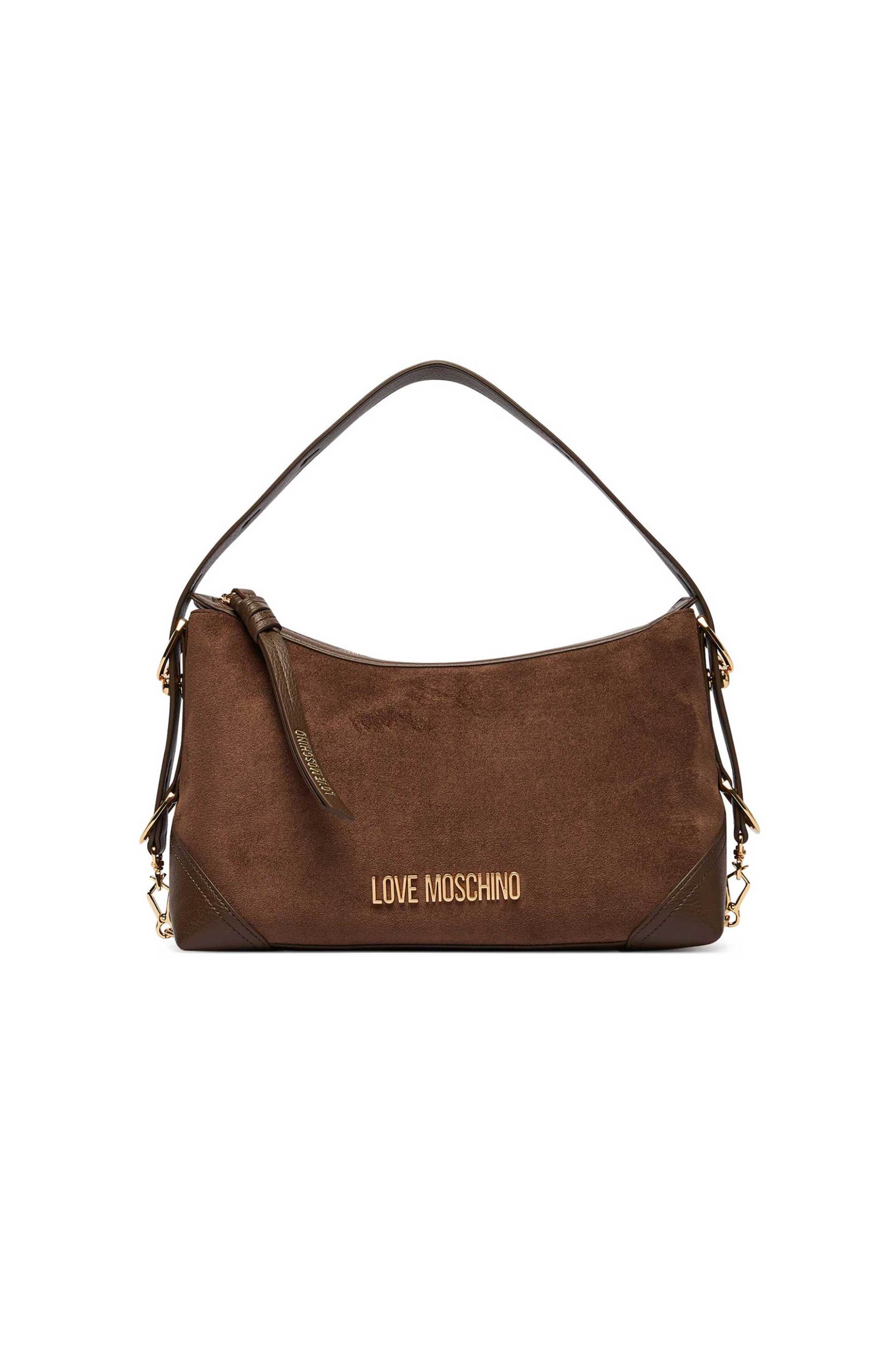 Love Moschino γυναικεία τσάντα ώμου με μεταλλικό λογότυπο - JC4091PP1PLD1 Καφέ