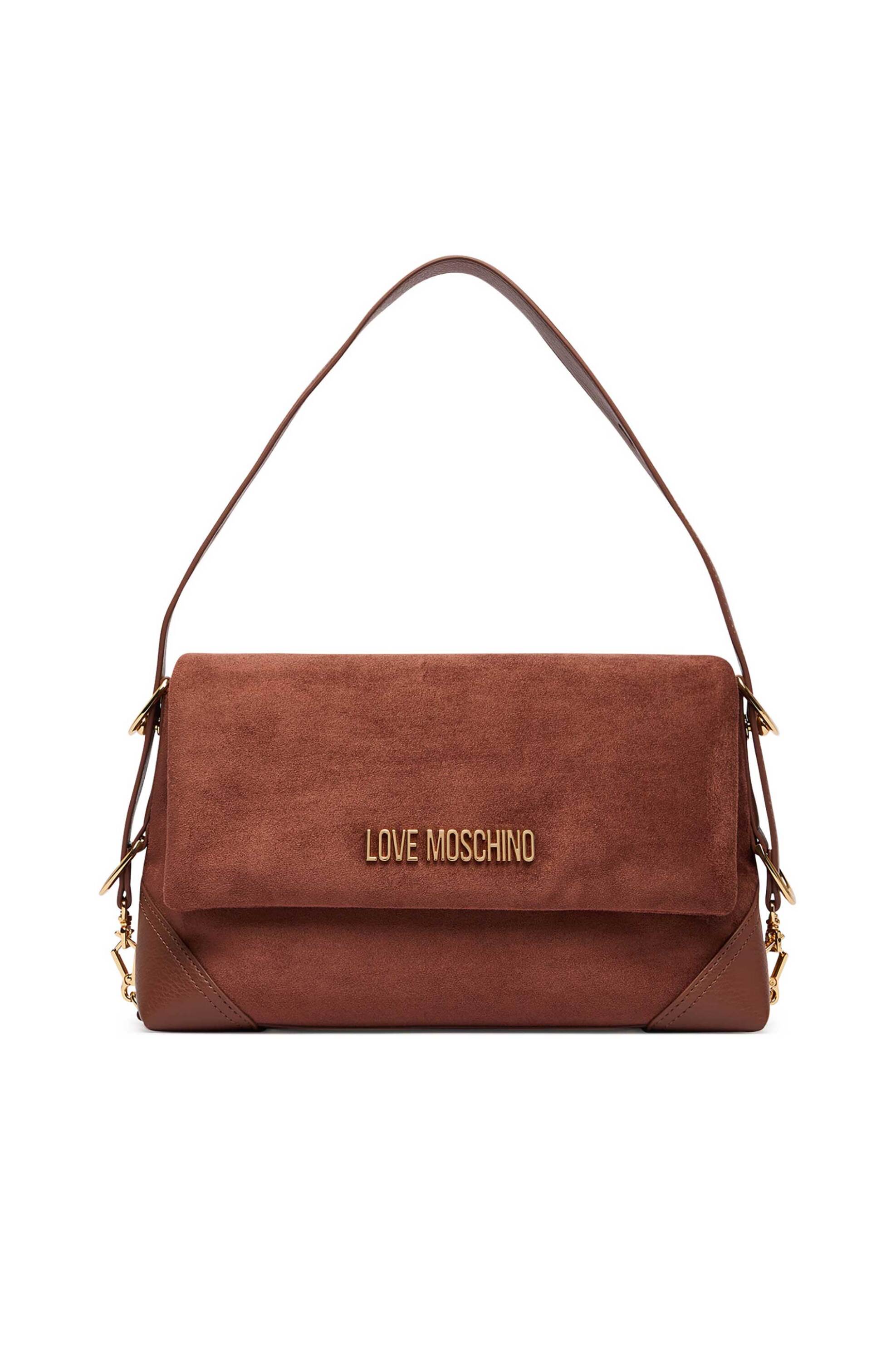 Love Moschino γυναικεία τσάντα ώμου με μεταλλικές χρυσές λεπτομέρειες - JC4092PP1PLD1 Ταμπά