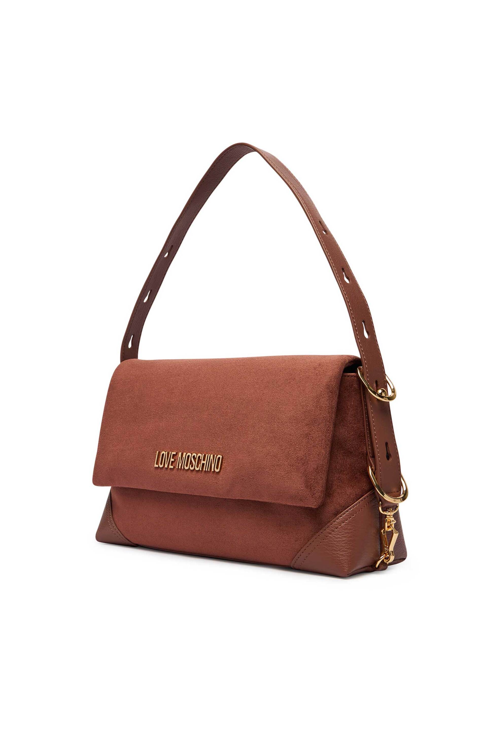 Love Moschino γυναικεία τσάντα ώμου με μεταλλικές χρυσές λεπτομέρειες - JC4092PP1PLD1 Ταμπά