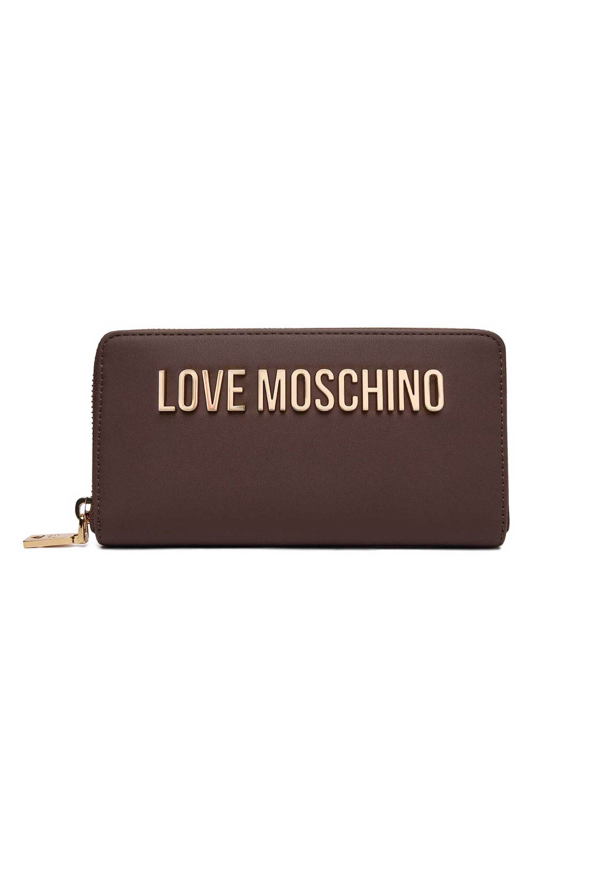 Love Moschino γυναικείο πορτοφόλι με μεταλλικό λογότυπο - JC5611PP1PKD0 Καφέ