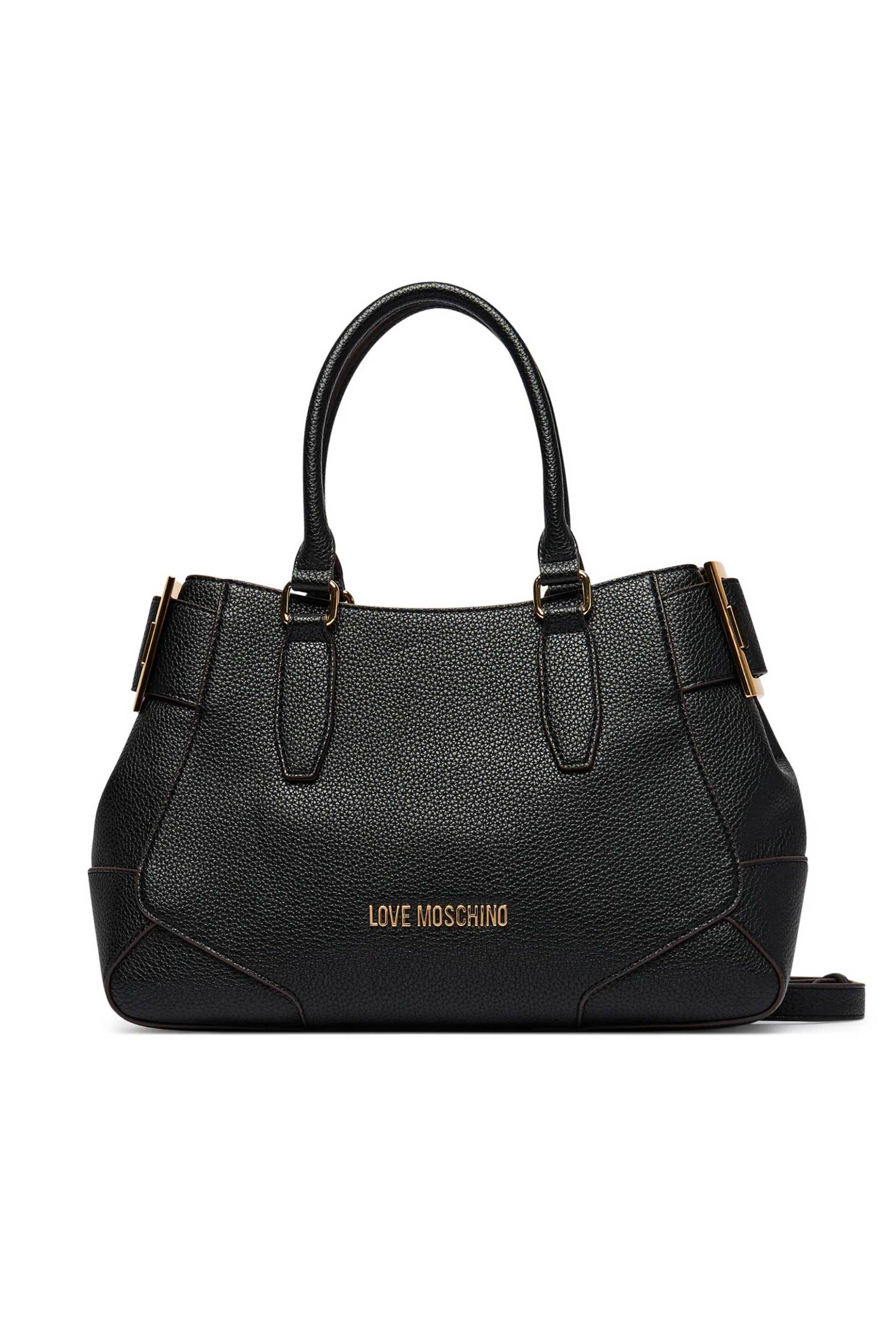 Love Moschino γυναικεία τσάντα χειρός με μεταλλικό λογότυπο - JC4097PP1PLT1 Μαύρο