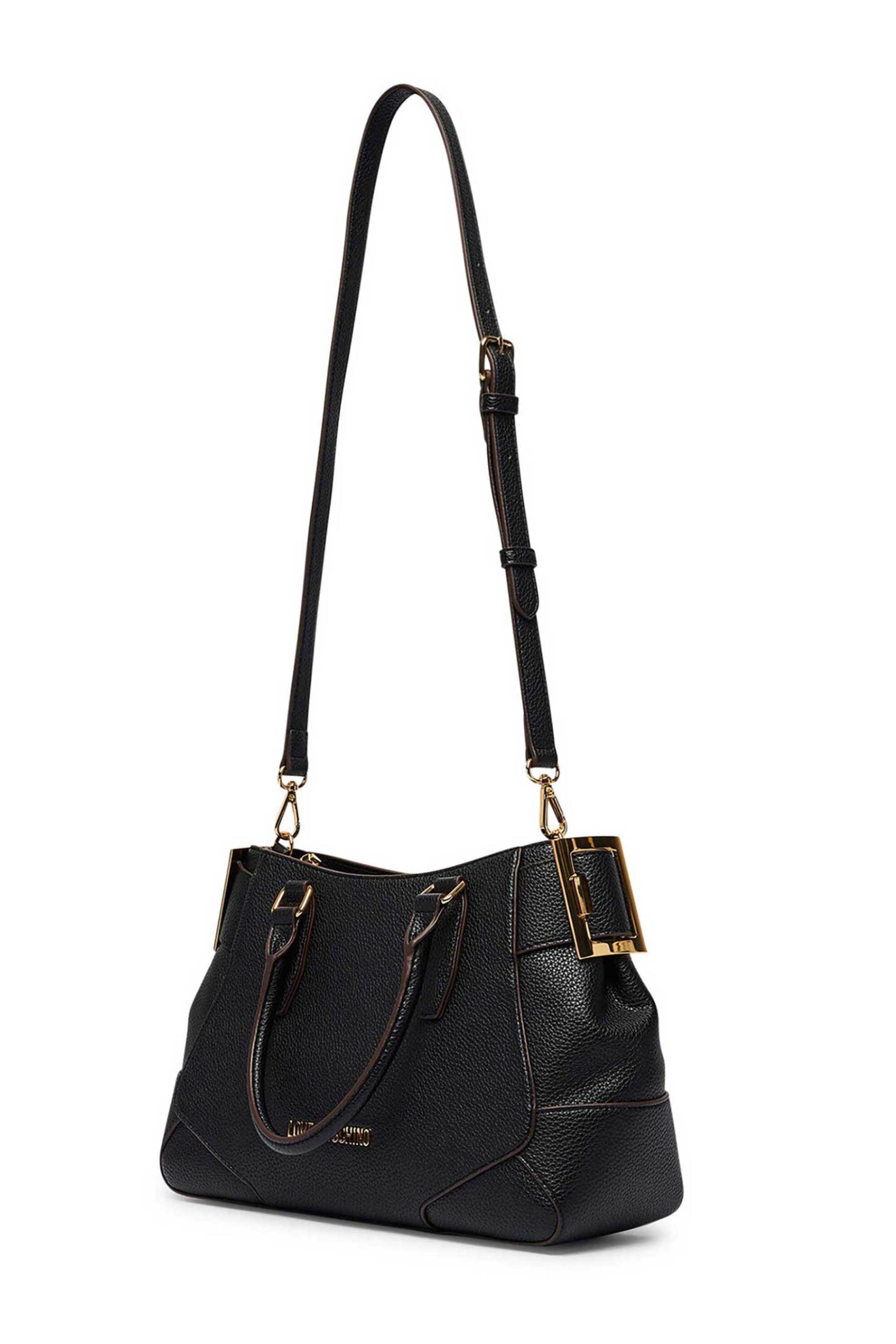 Love Moschino γυναικεία τσάντα χειρός με μεταλλικό λογότυπο - JC4097PP1PLT1 Μαύρο