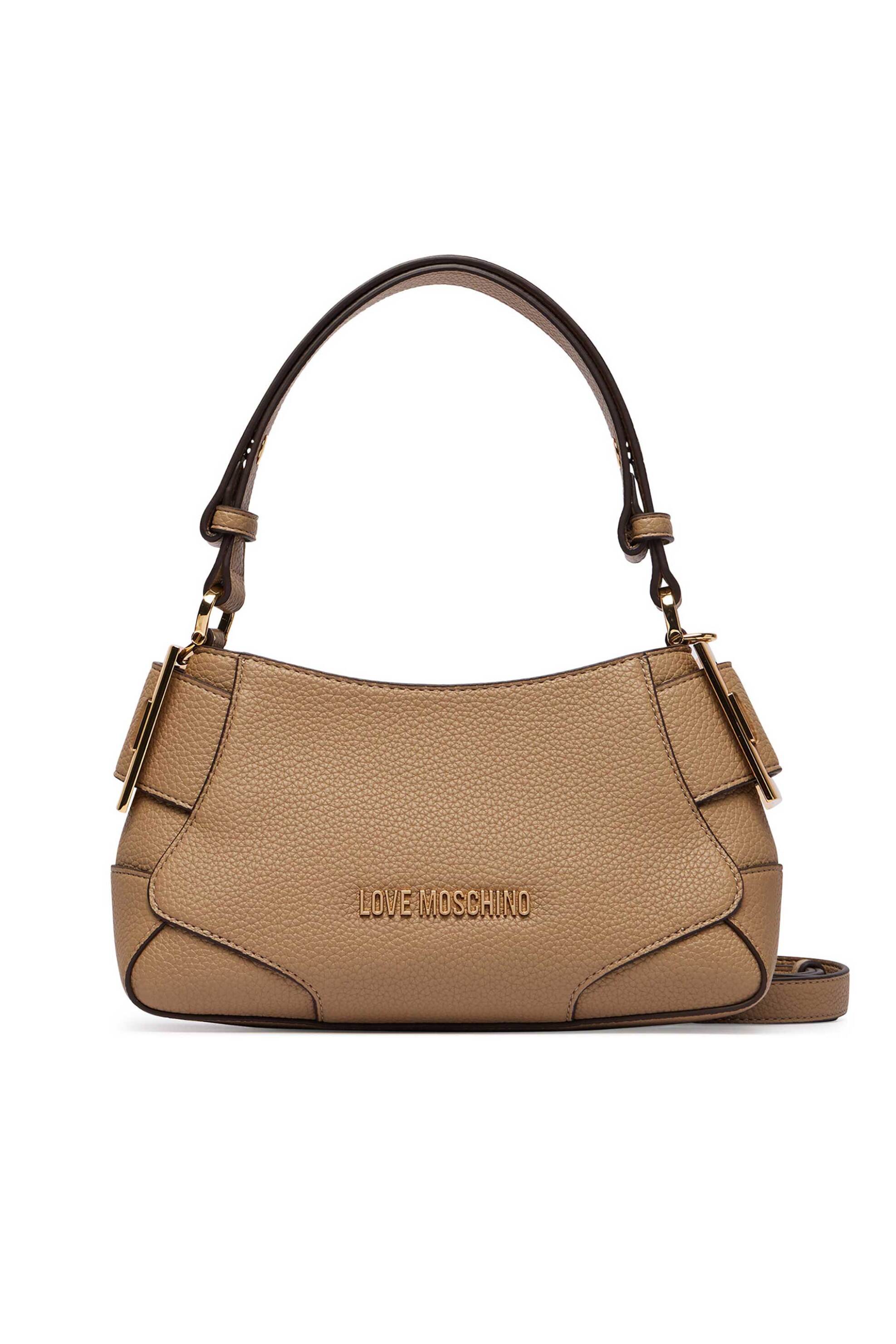 LOVE MOSCHINO Love Moschino γυναικεία τσάντα χειρός με μεταλλικό λογότυπο - JC4098PP1PLT1 Μπεζ