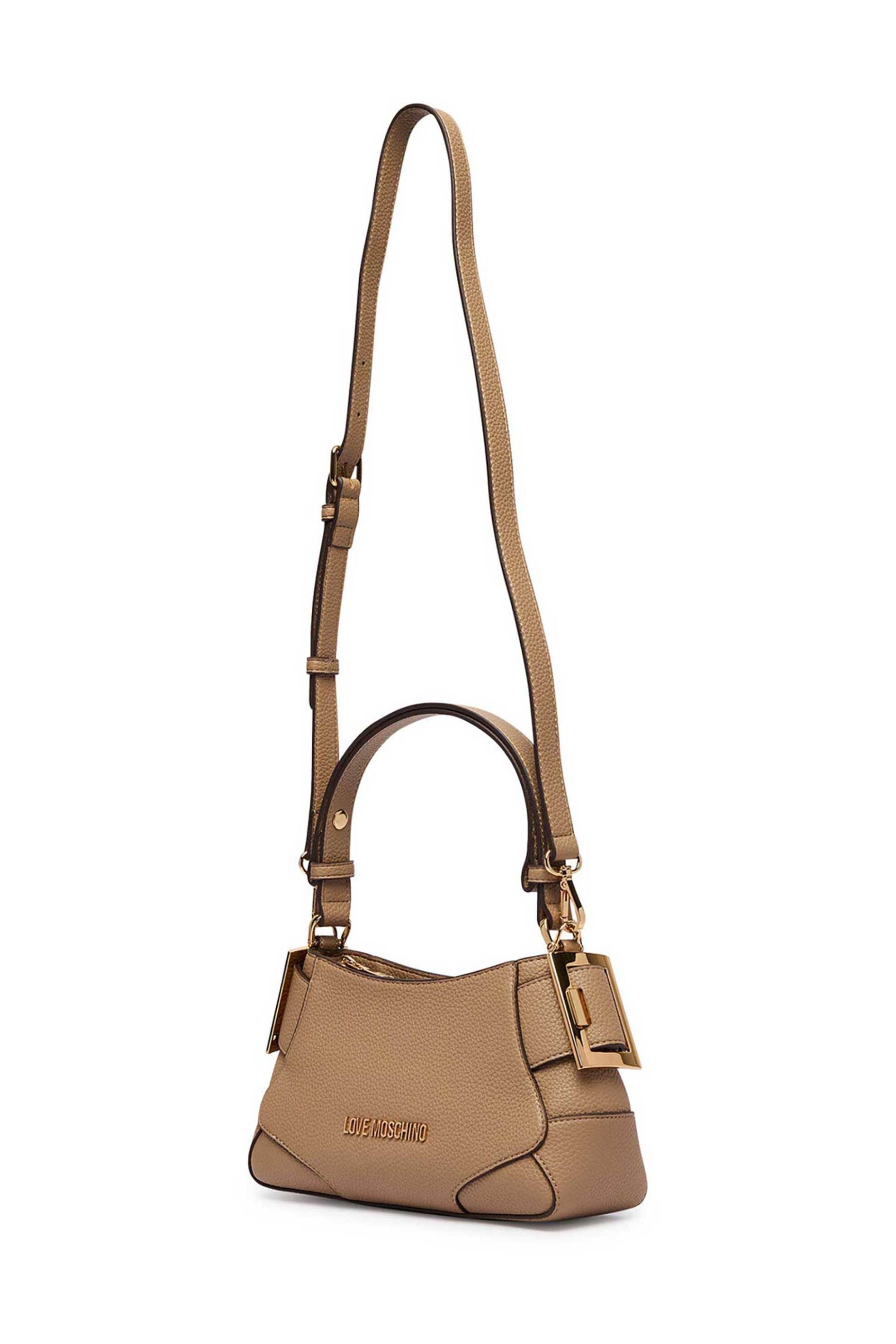 Love Moschino γυναικεία τσάντα χειρός με μεταλλικό λογότυπο - JC4098PP1PLT1 Μπεζ