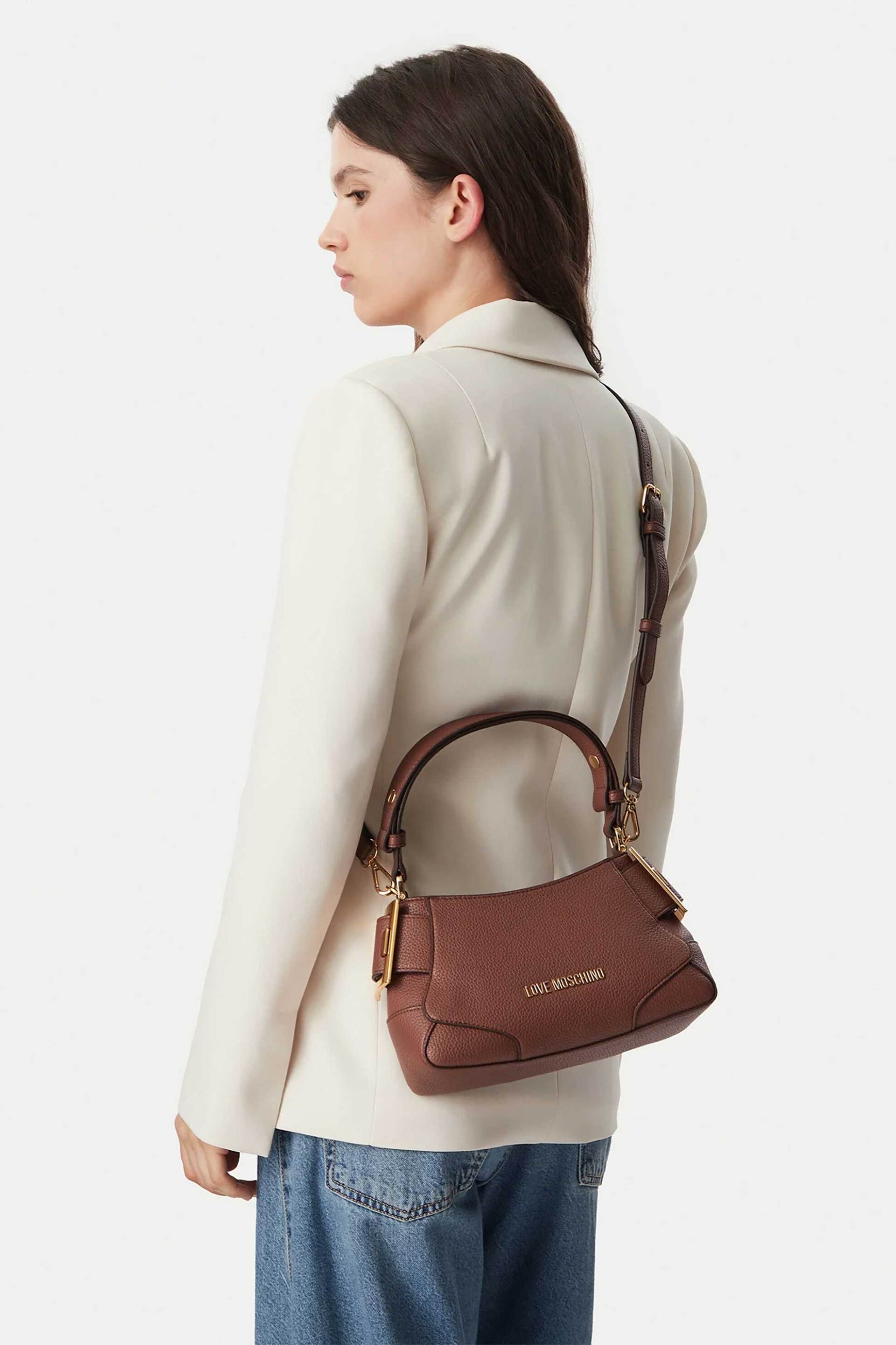 LOVE MOSCHINO Love Moschino γυναικεία τσάντα χειρός με μεταλλικό λογότυπο - JC4098PP1PLT1 Ταμπά - 4