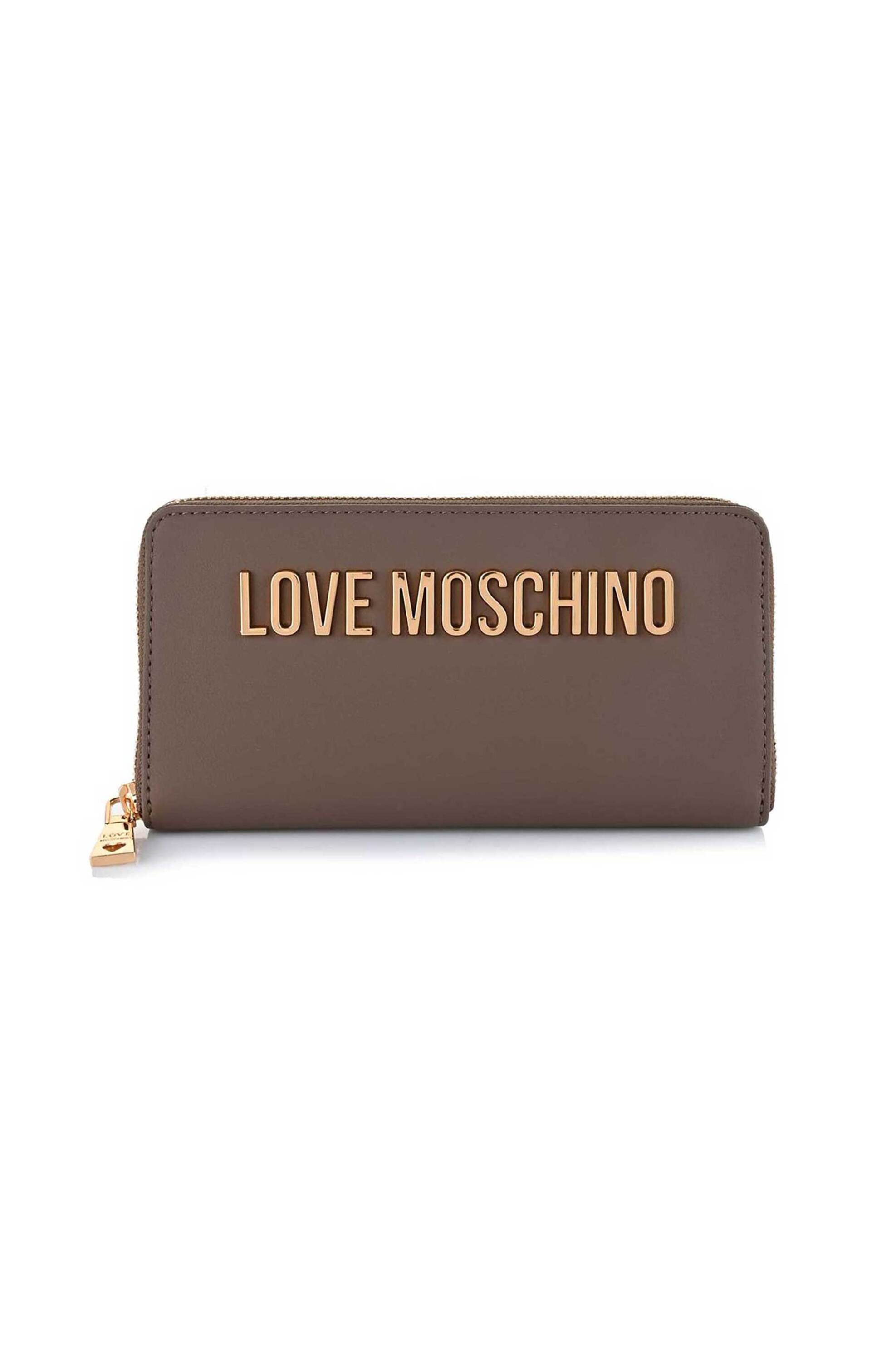 Love Moschino γυναικείο πορτοφόλι με μεταλλικό λογότυπο - JC5611PP0PKD0 Taupe