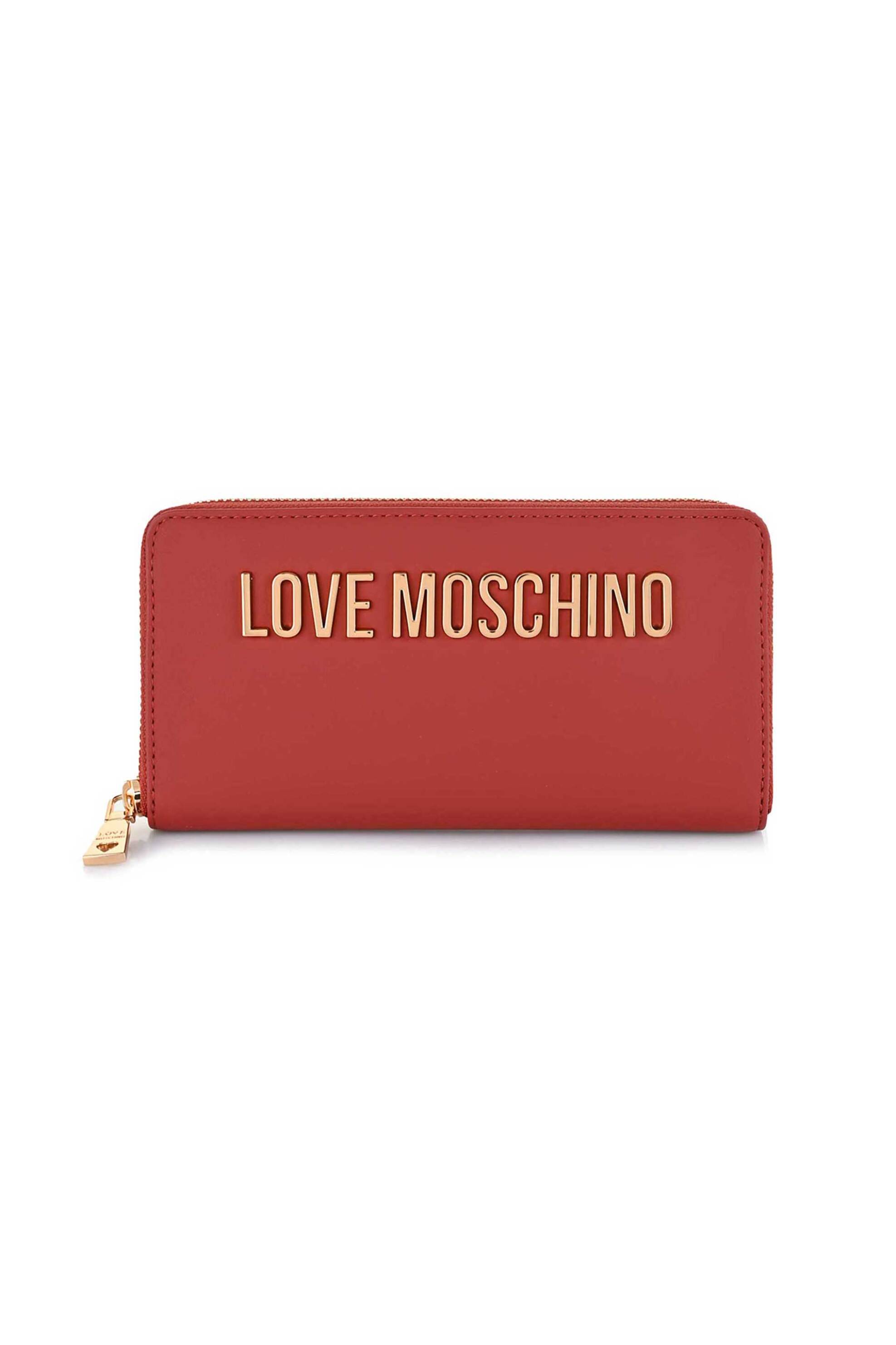 Love Moschino γυναικείο πορτοφόλι με μεταλλικό λογότυπο - JC5611PP0PKD0 Κόκκινο
