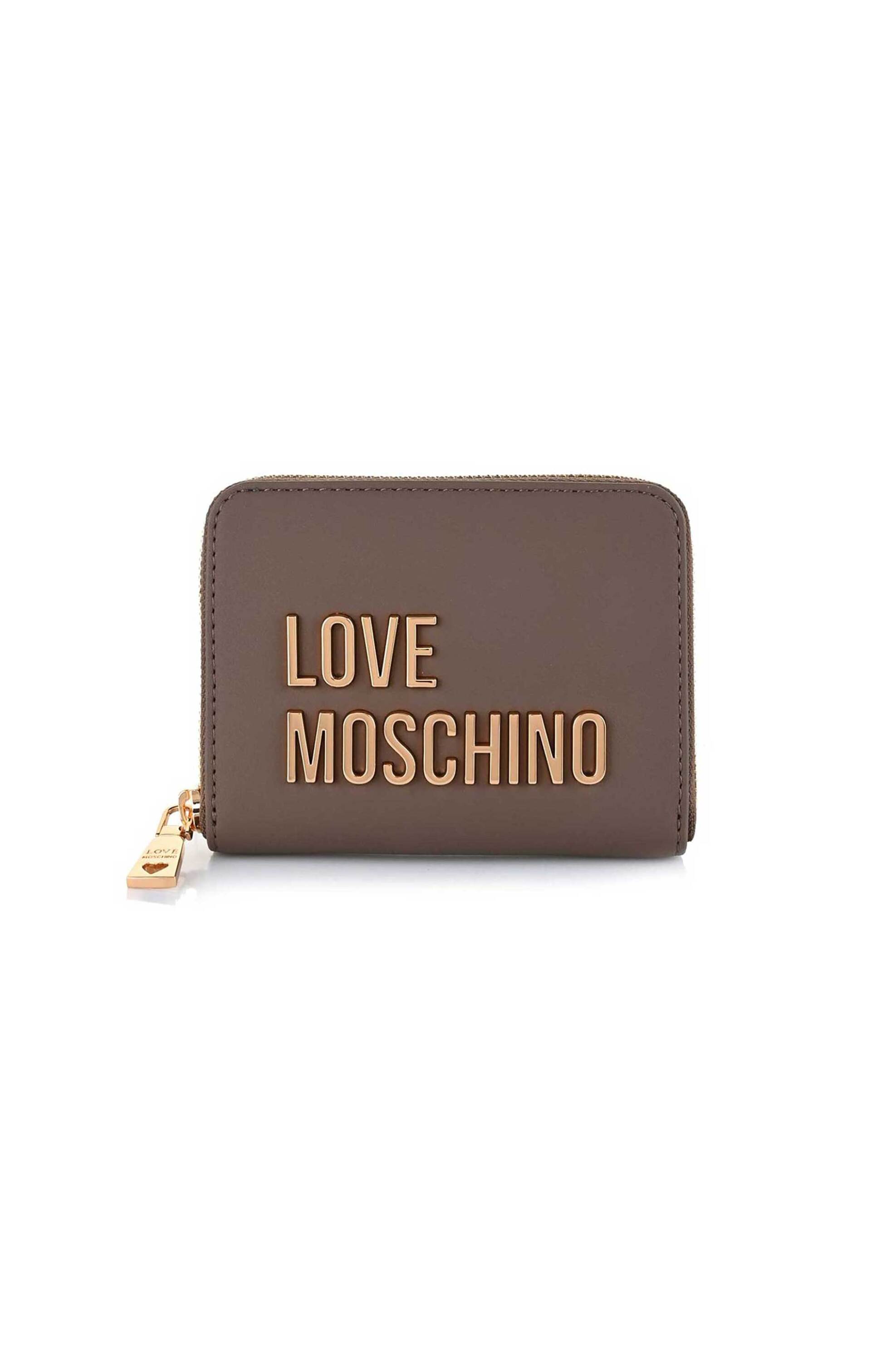 Love Moschino γυναικείο πορτοφόλι με μεταλλικό λογότυπο - JC5613PP0PKD0 Taupe