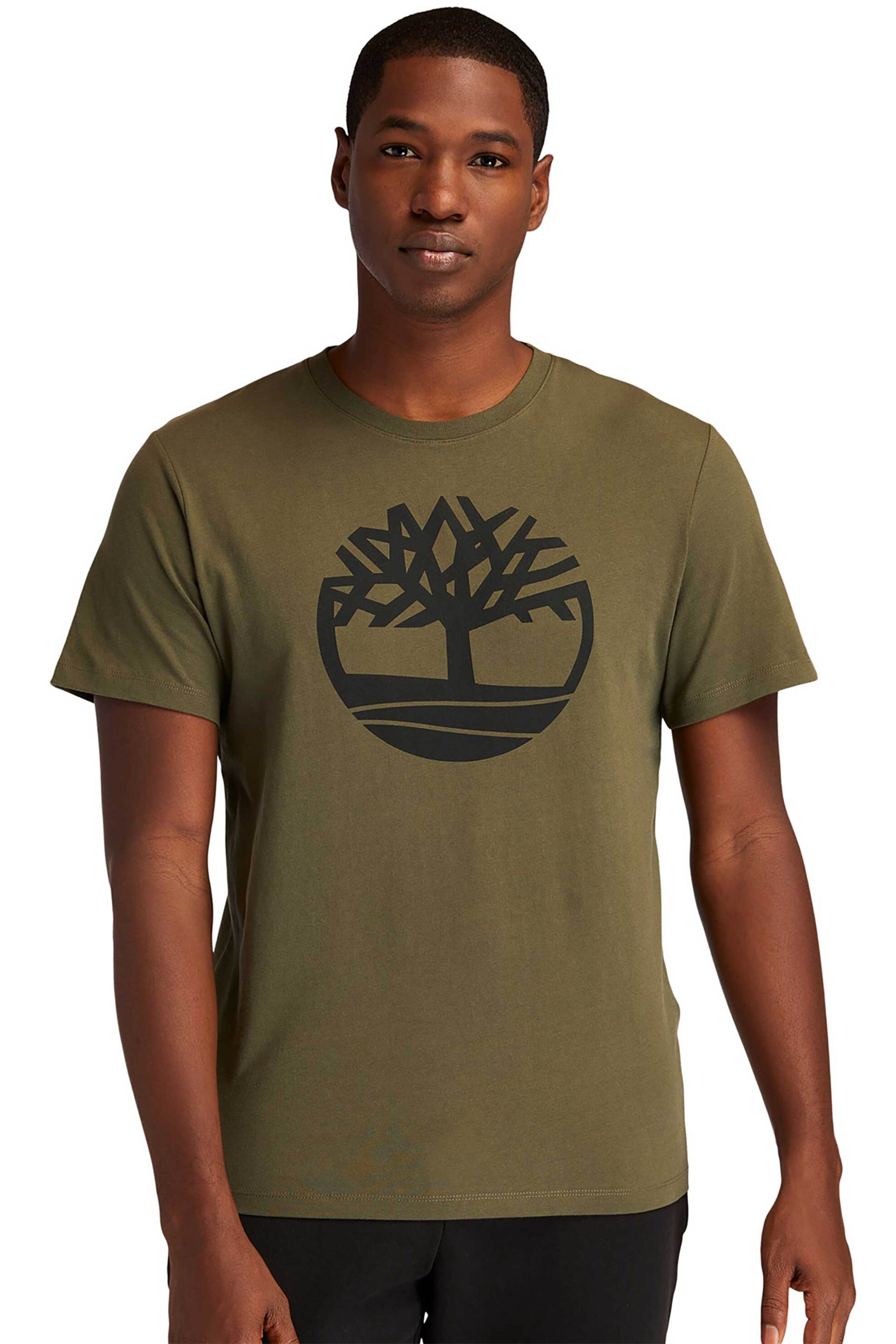Timberland ανδρικό T-shirt με tree logo print Regular Fit "Kennebec River" - TB0A2C2RA581 Λαδί