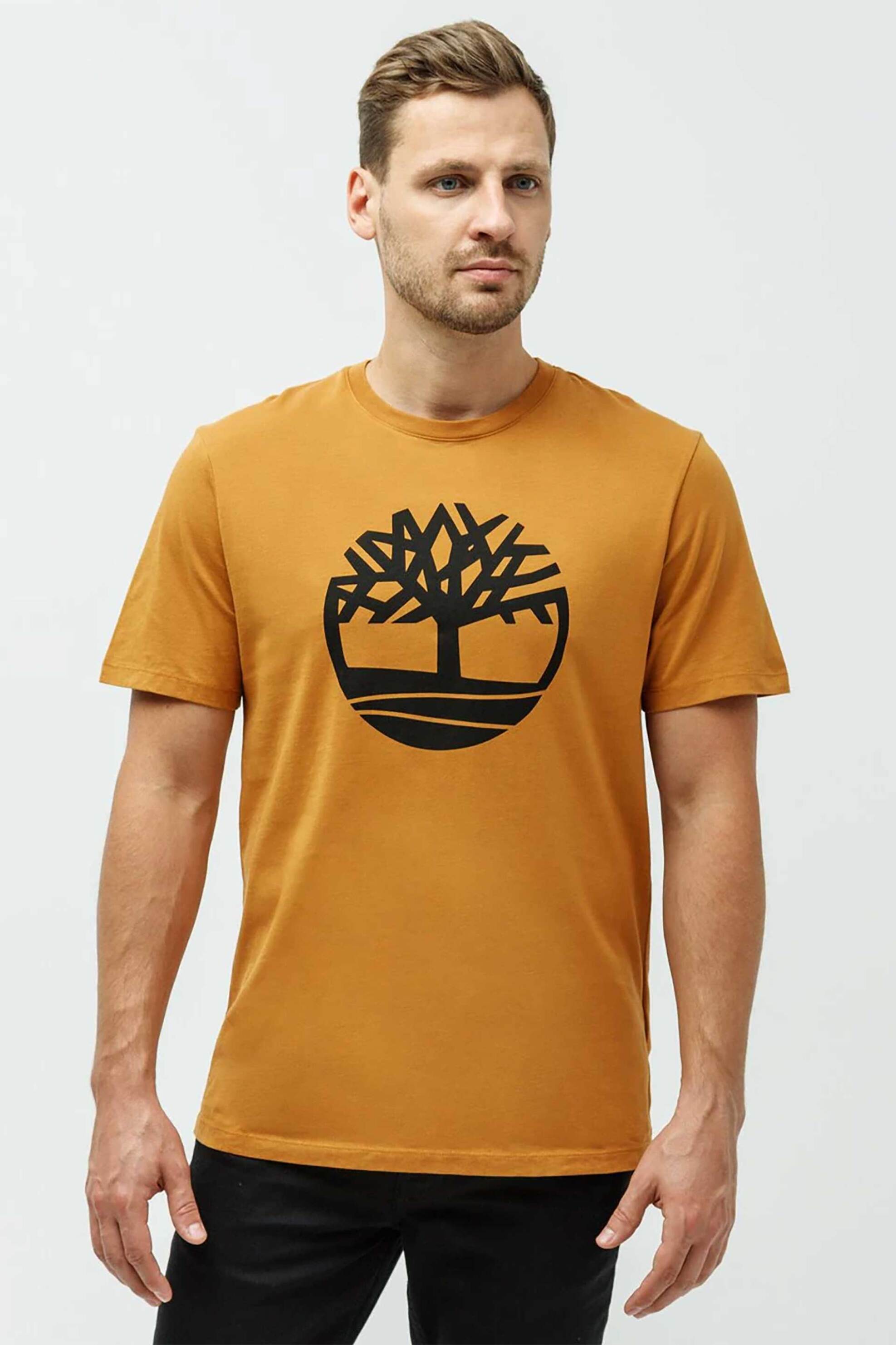 Timberland ανδρικό T-shirt με tree logo print Regular Fit "Kennebec River" - TB0A2C2RP471 Καμηλό
