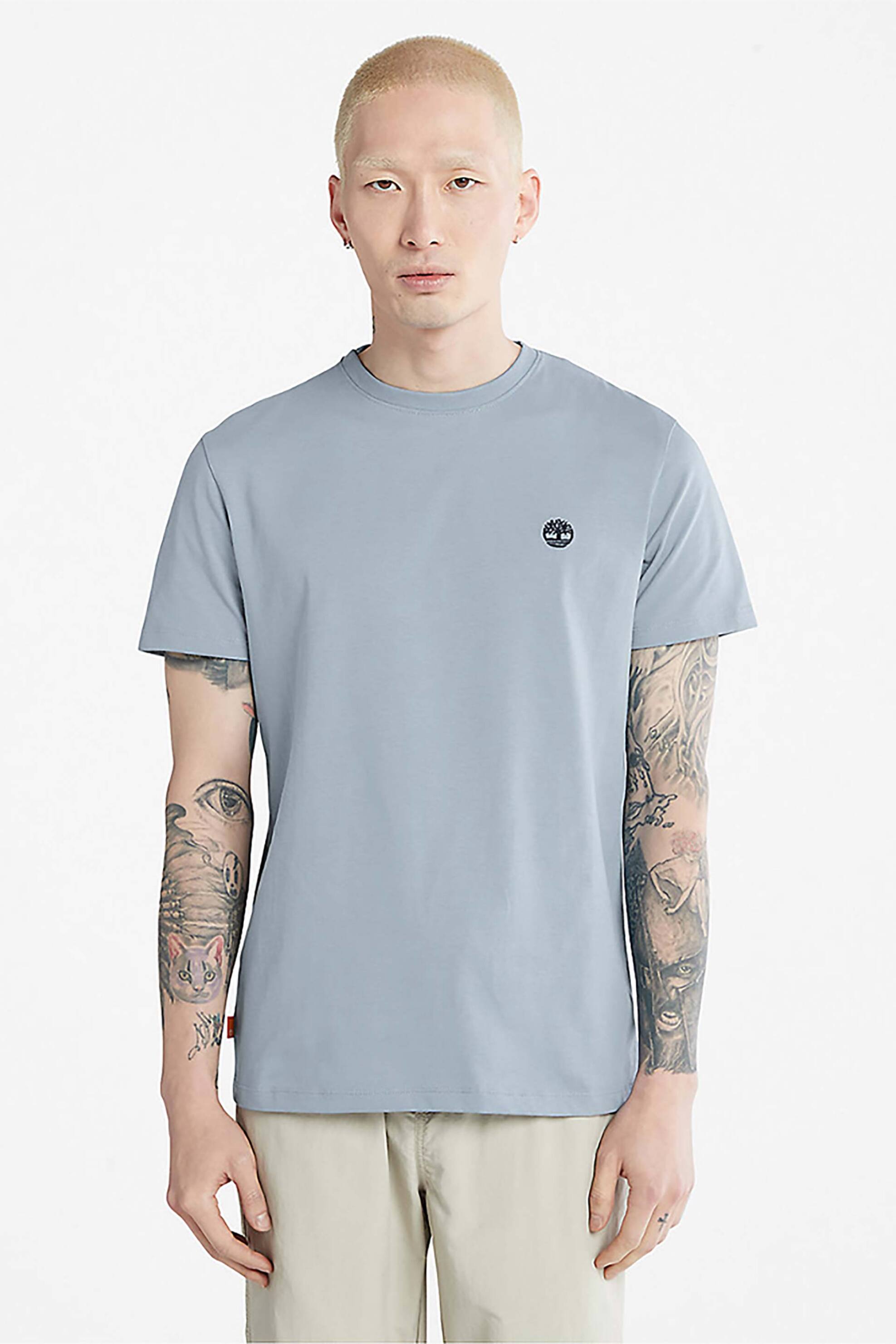 Ανδρική Μόδα > Ανδρικά Ρούχα > Ανδρικές Μπλούζες > Ανδρικά T-Shirts Timberland ανδρικό T-Shirt με κεντημένο λογότυπο ''Dunstan River'' - TB0A2BPR9401 Γαλάζιο