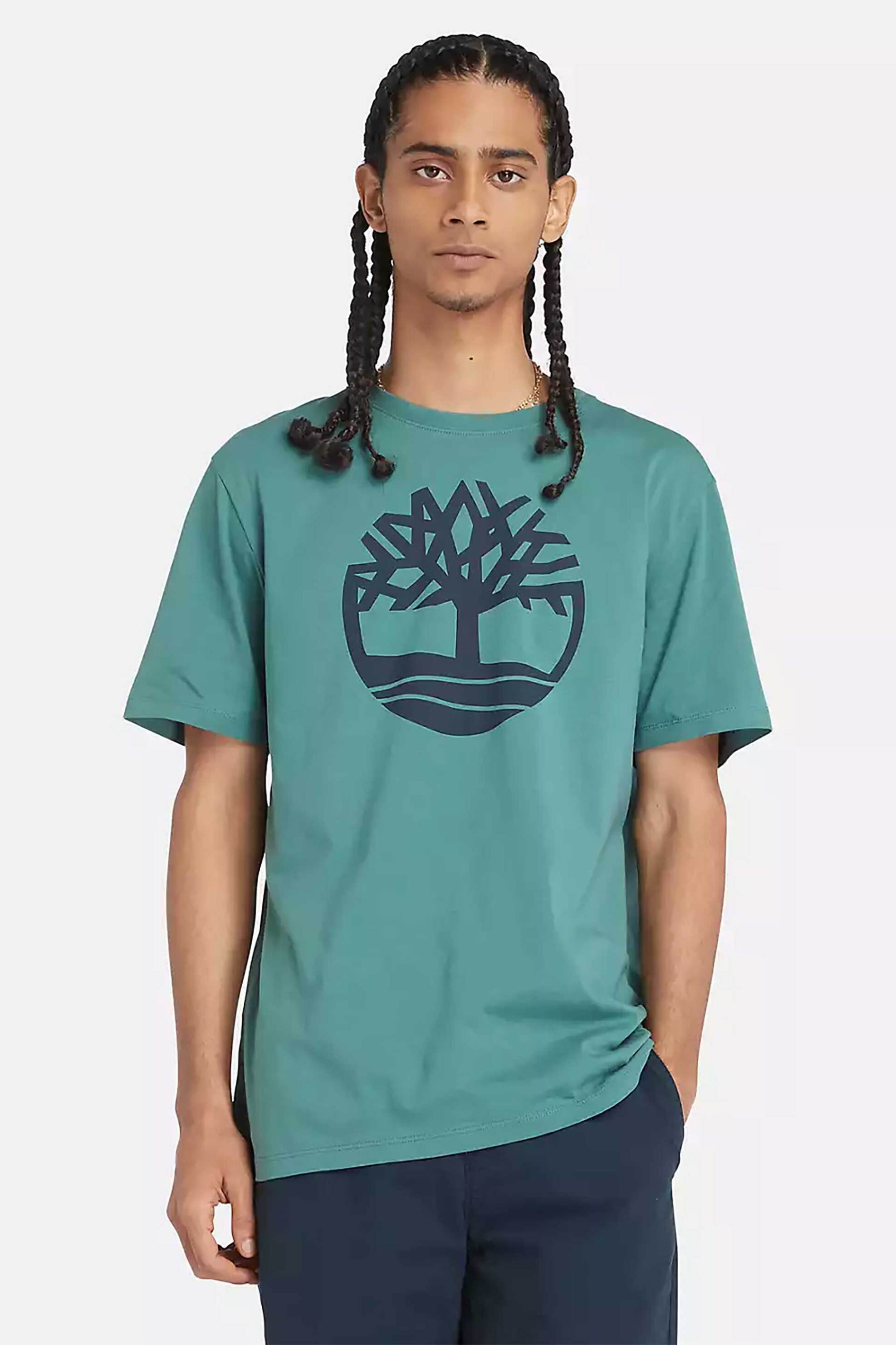 Ανδρική Μόδα > Ανδρικά Ρούχα > Ανδρικές Μπλούζες > Ανδρικά T-Shirts Timberland ανδρικό T-shirt με logo print Regular Fit "Kennebec River" - TB0A2C2RCL61 Πράσινο
