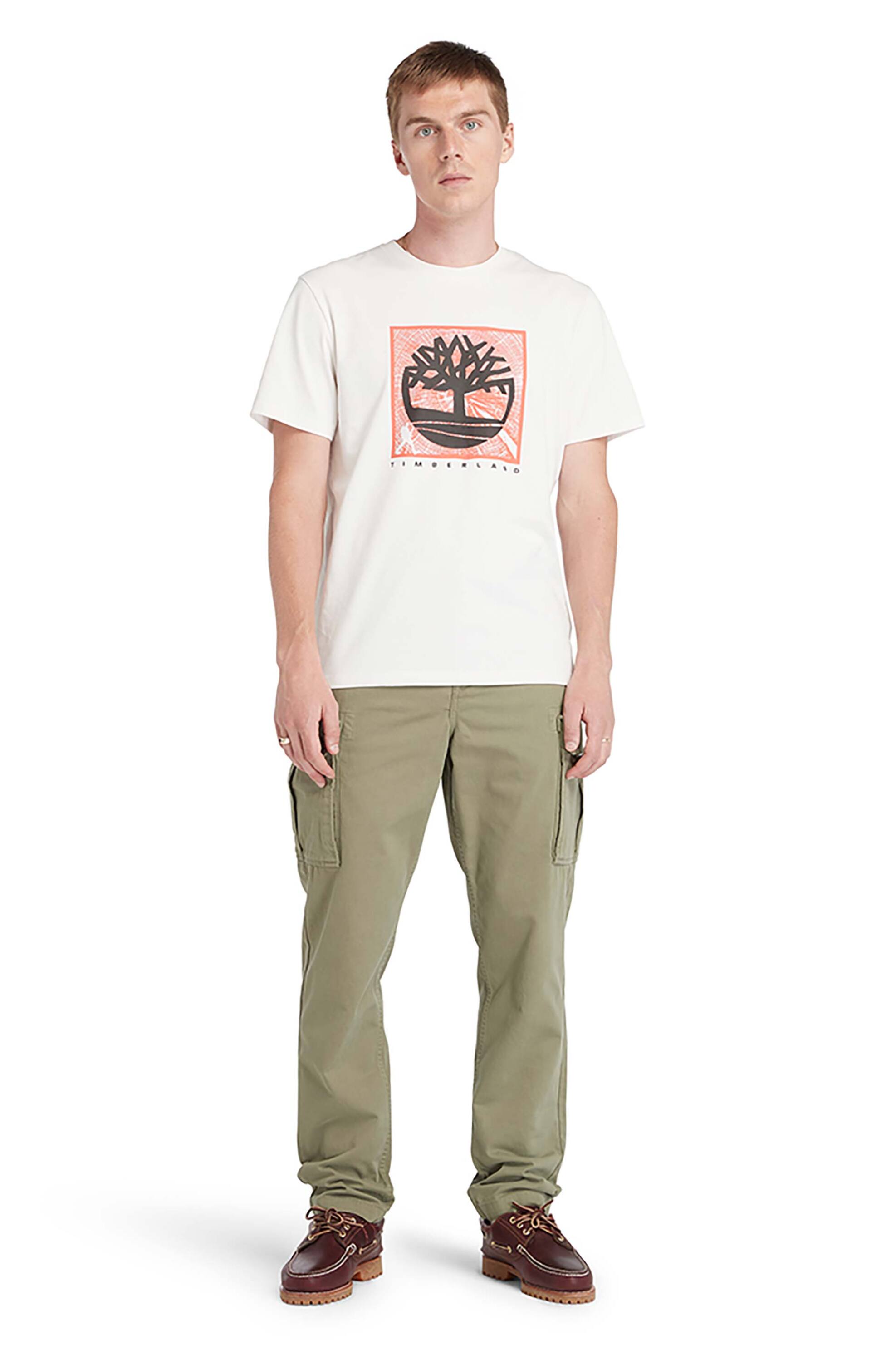 TIMBERLAND Timberland ανδρικό cargo παντελόνι μονόχρωμο "Brookline Twill" - TB0A5TVY5901 Χακί