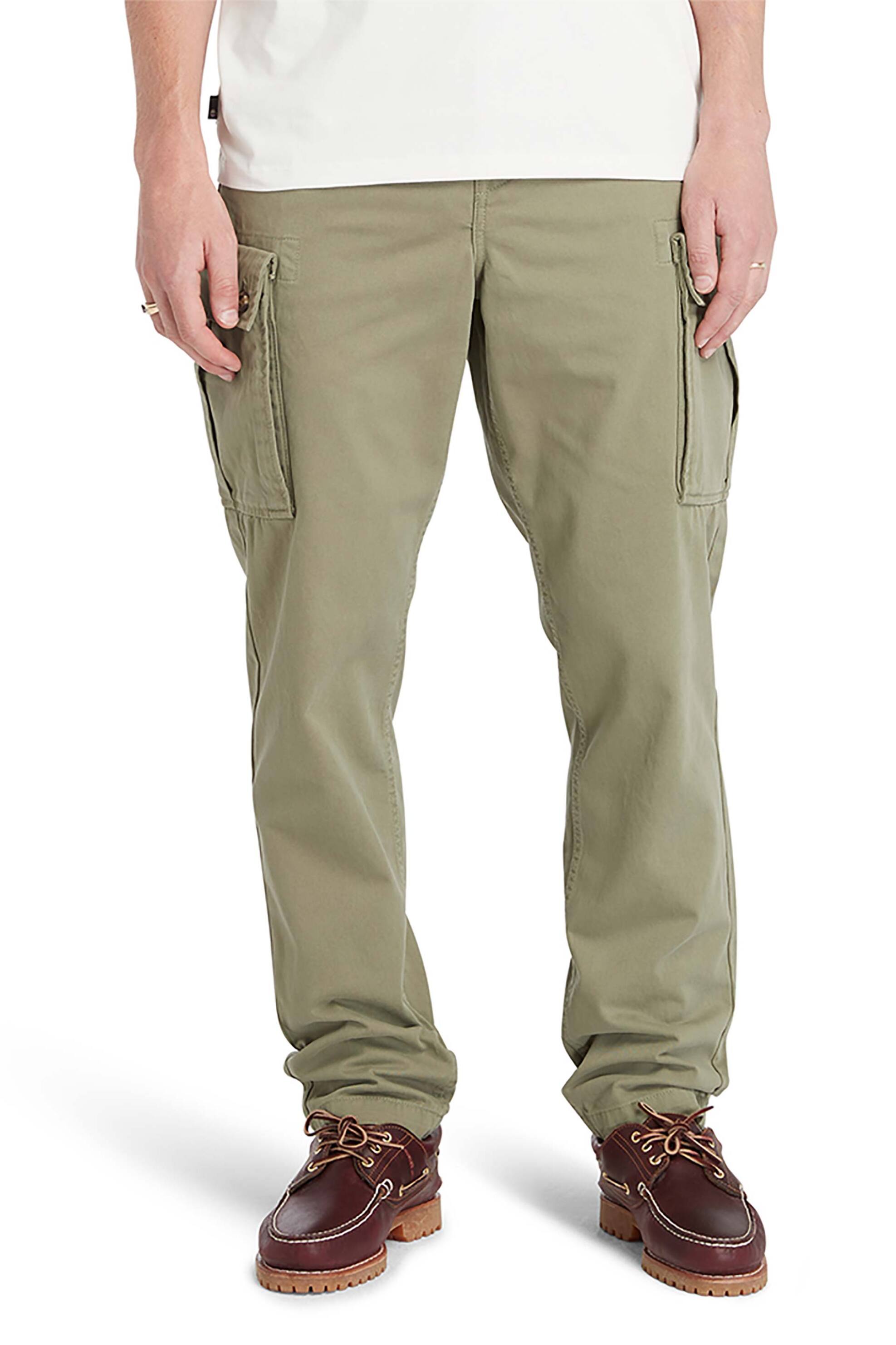 Timberland ανδρικό cargo παντελόνι μονόχρωμο "Brookline Twill" - TB0A5TVY5901 Χακί φωτογραφία