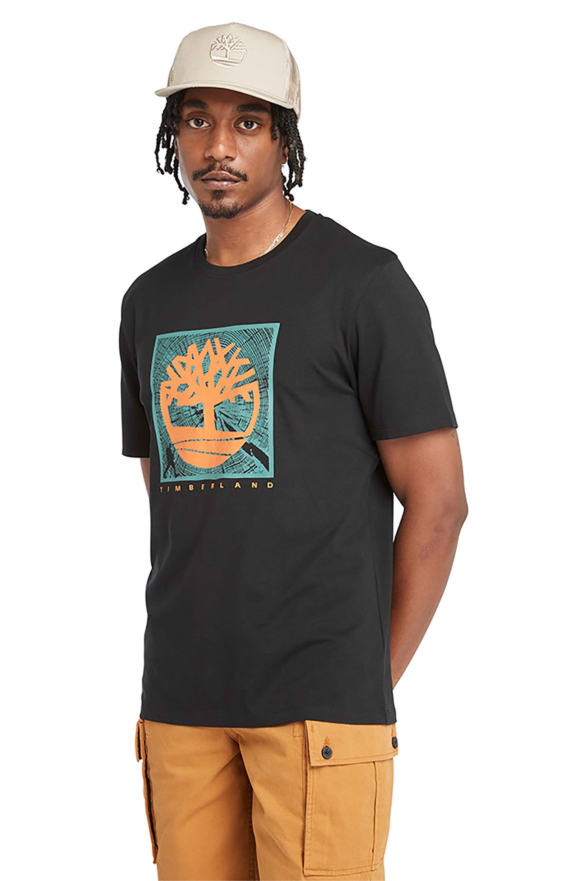 Ανδρική Μόδα > Ανδρικά Ρούχα > Ανδρικές Μπλούζες > Ανδρικά T-Shirts Timberland ανδρικό T-Shirt με μεγάλο logo print ''Front Graphic Tee ' - TB0A5UDB0011 Μαύρο