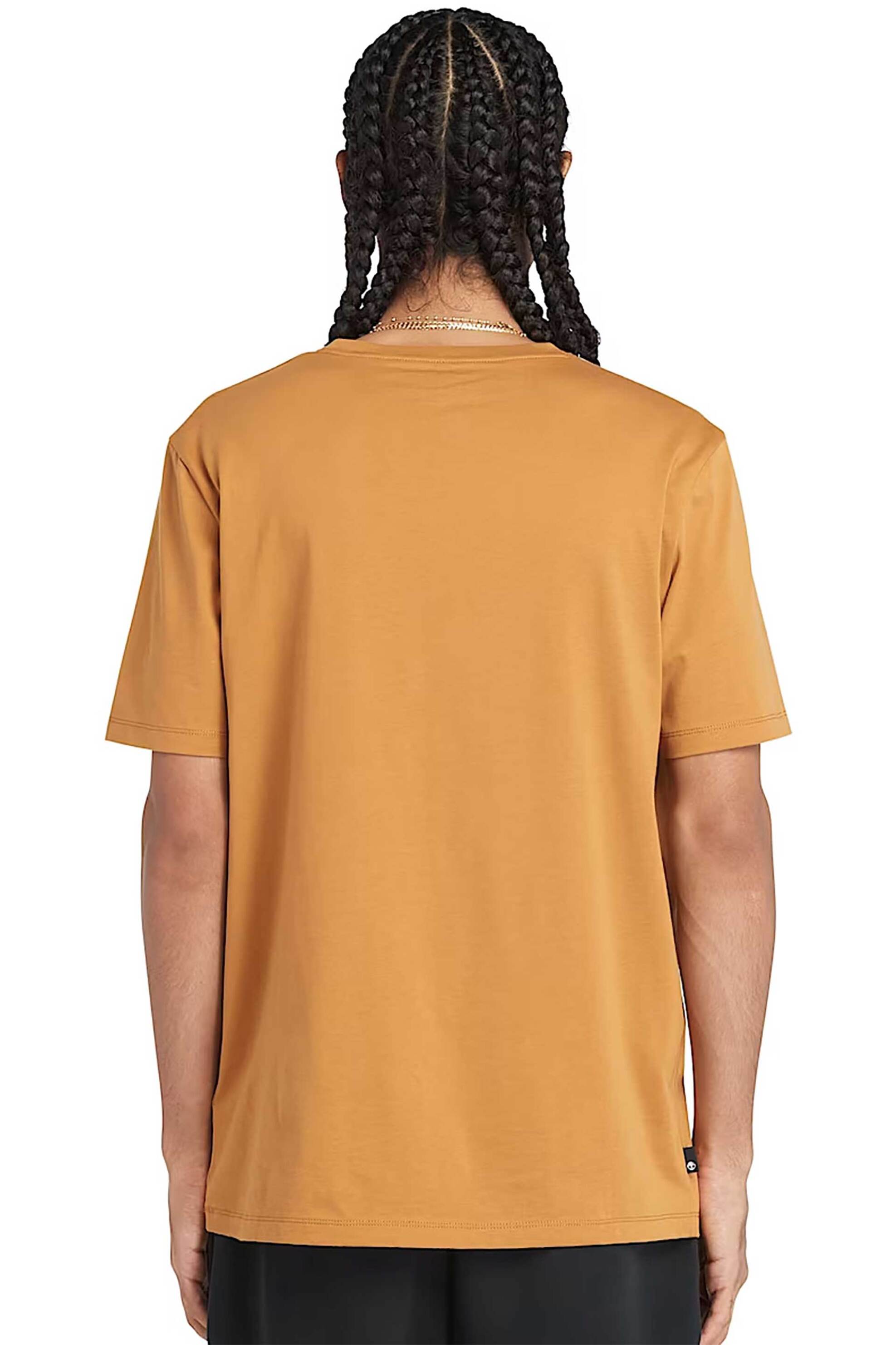 Timberland Ανδρικό T-Shirt με Logo Print Regular Fit Kennebec River Linear Logo&Apos - Tb0A5Upqp471 Μουσταρδί