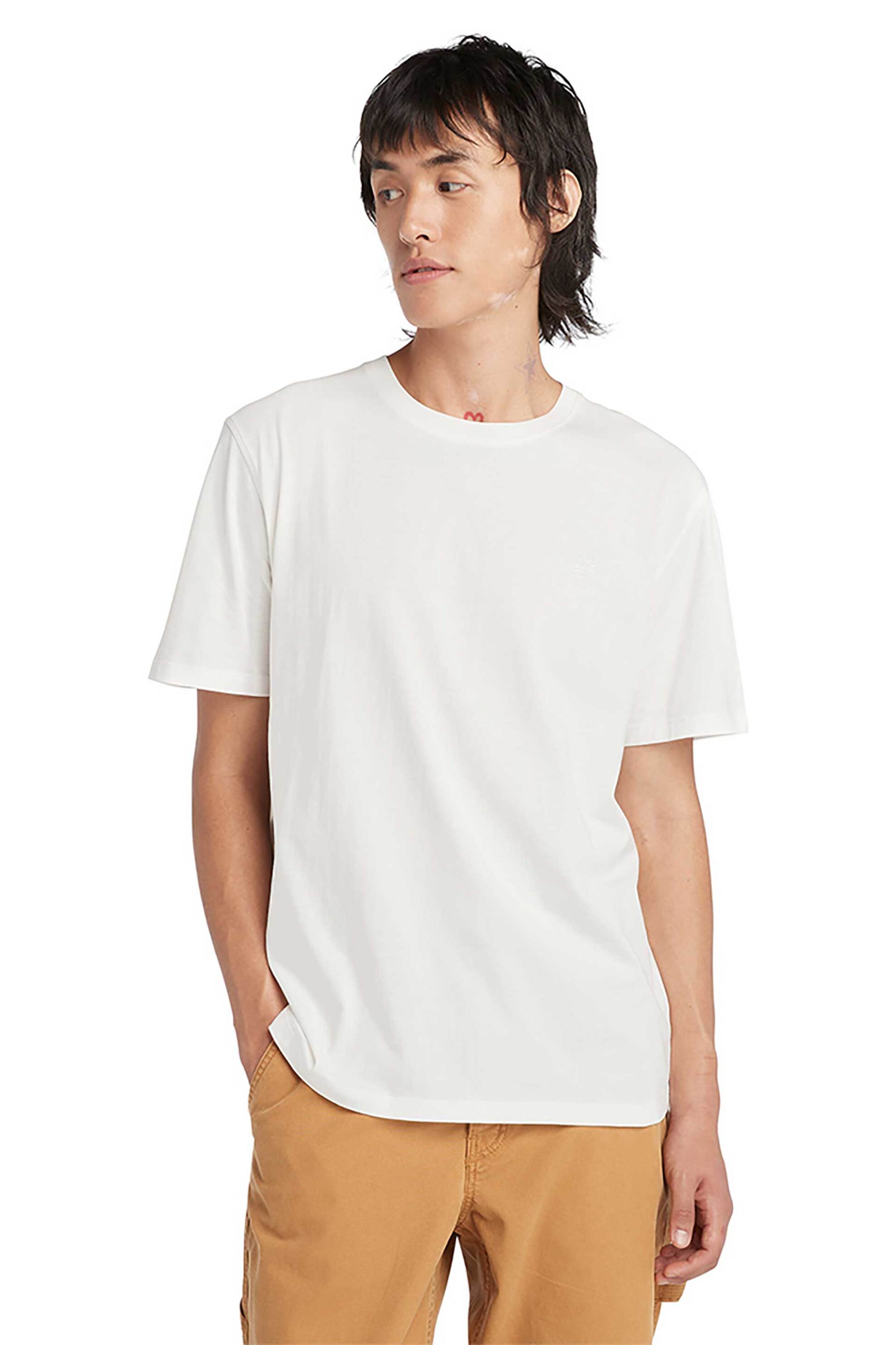Ανδρική Μόδα > Ανδρικά Ρούχα > Ανδρικές Μπλούζες > Ανδρικά T-Shirts Timberland ανδρικό T-shirt Authentic Fit "Dunstan Garment Dye" - TB0A5YAYCR31 Λευκό