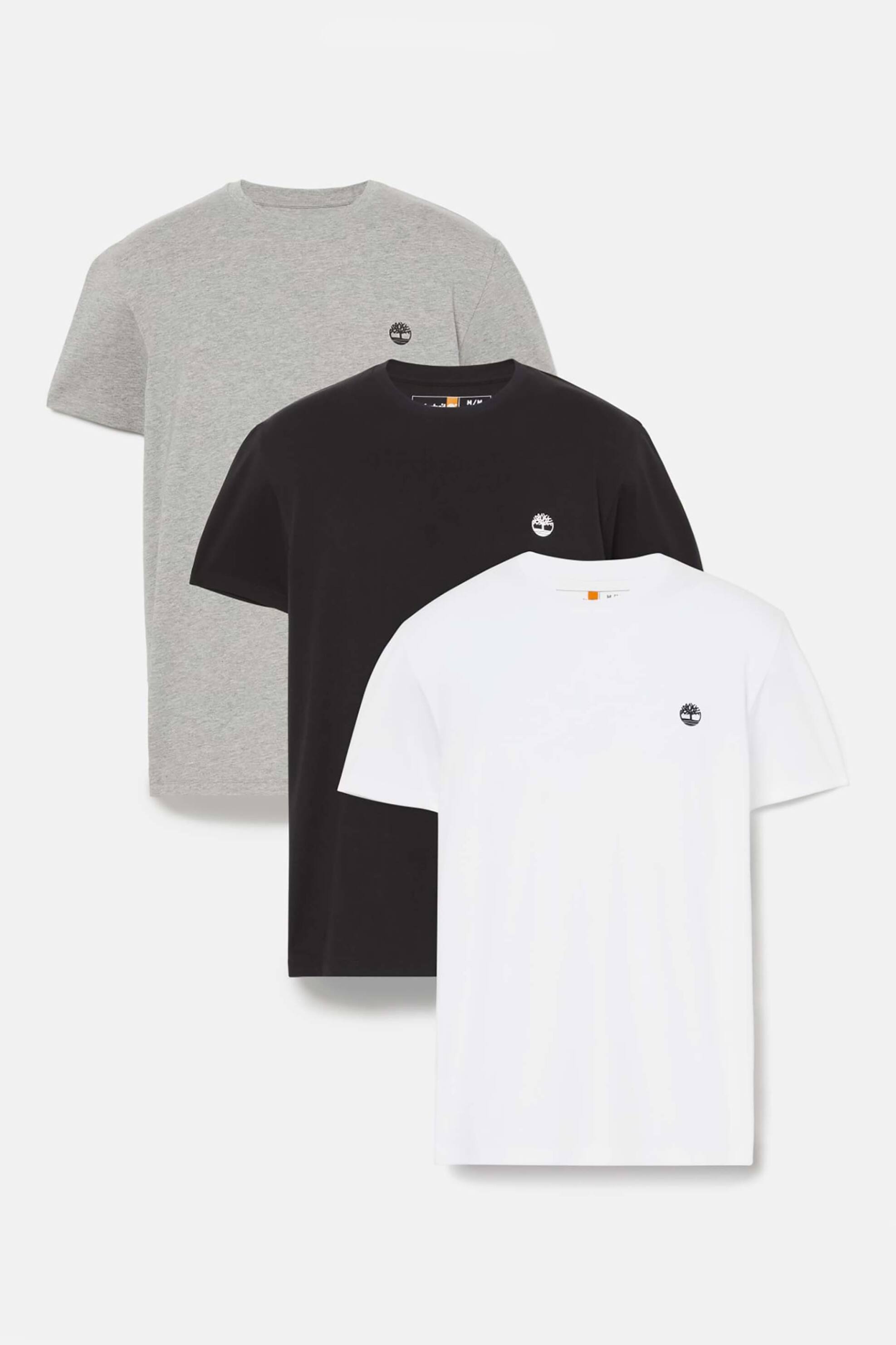 Timberland σετ ανδρικά T-shirts μονόχρωμα με contrast logo print (3 τεμάχια) - TB0A6GH19591 Πολύχρωμο