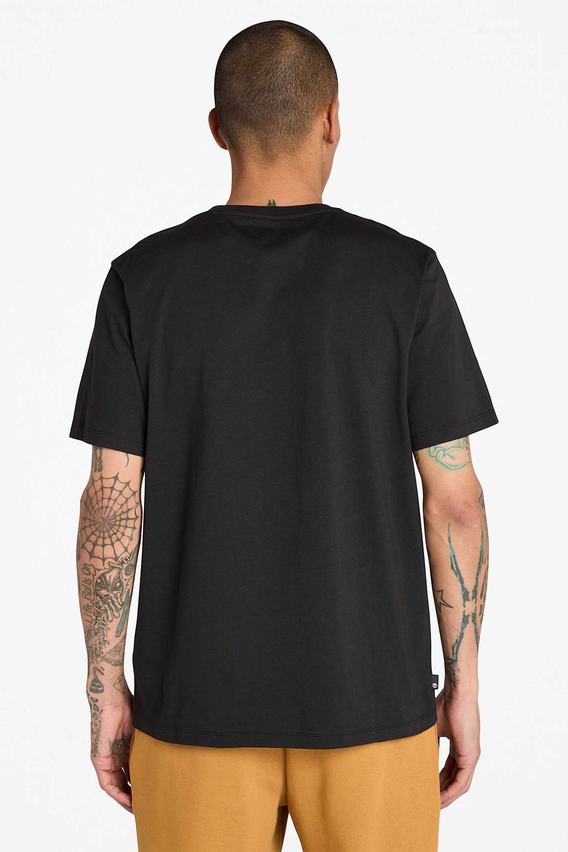 Timberland Ανδρικό T-Shirt Authentic Fit Square Stack Logo - Tb0A5Qs20011 Μαύρο