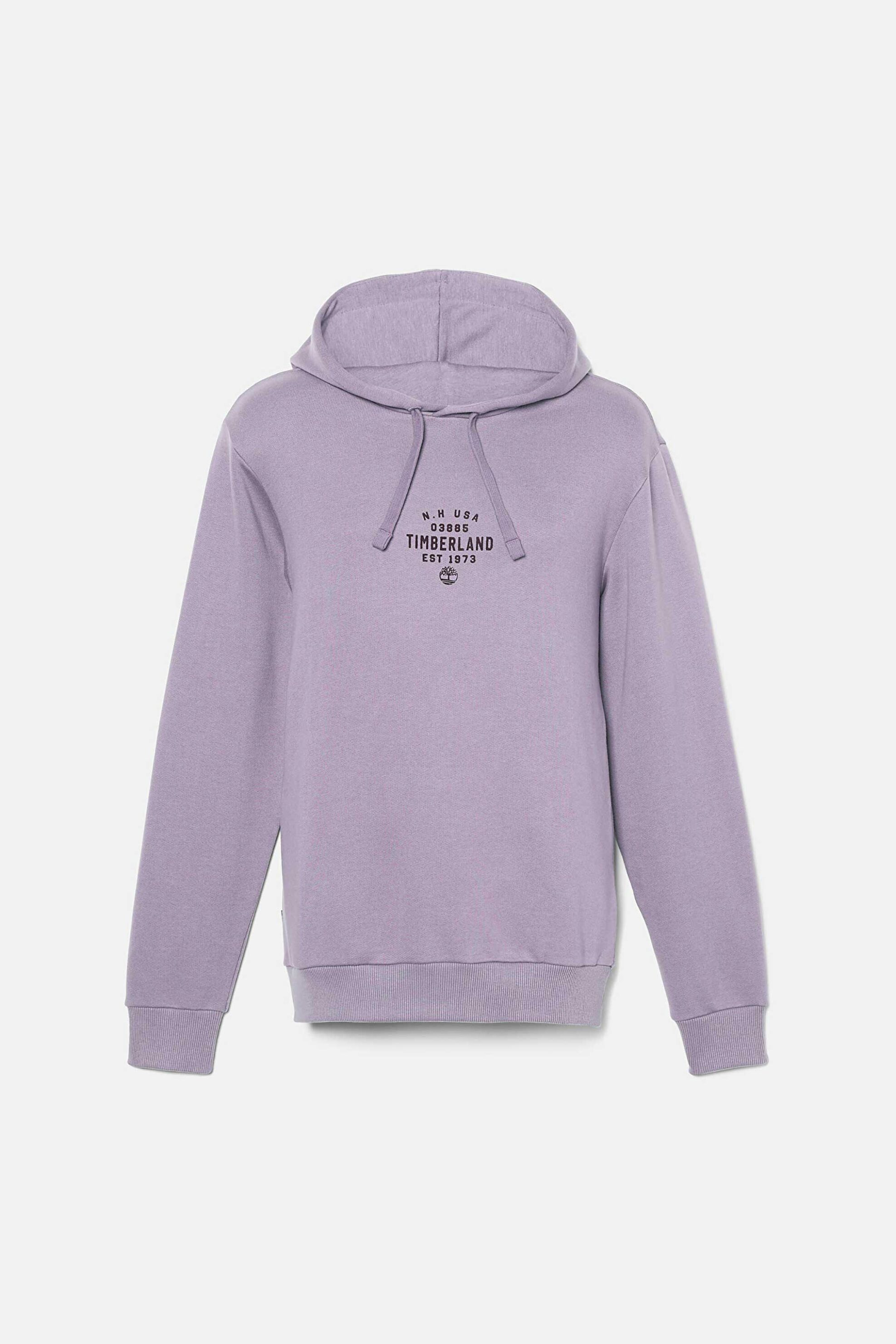 Timberland Unisex Μπλούζα Φούτερ με Κουκούλα Regular Fit Front Graphic - Tb0A5U8Yeg71 Λιλά
