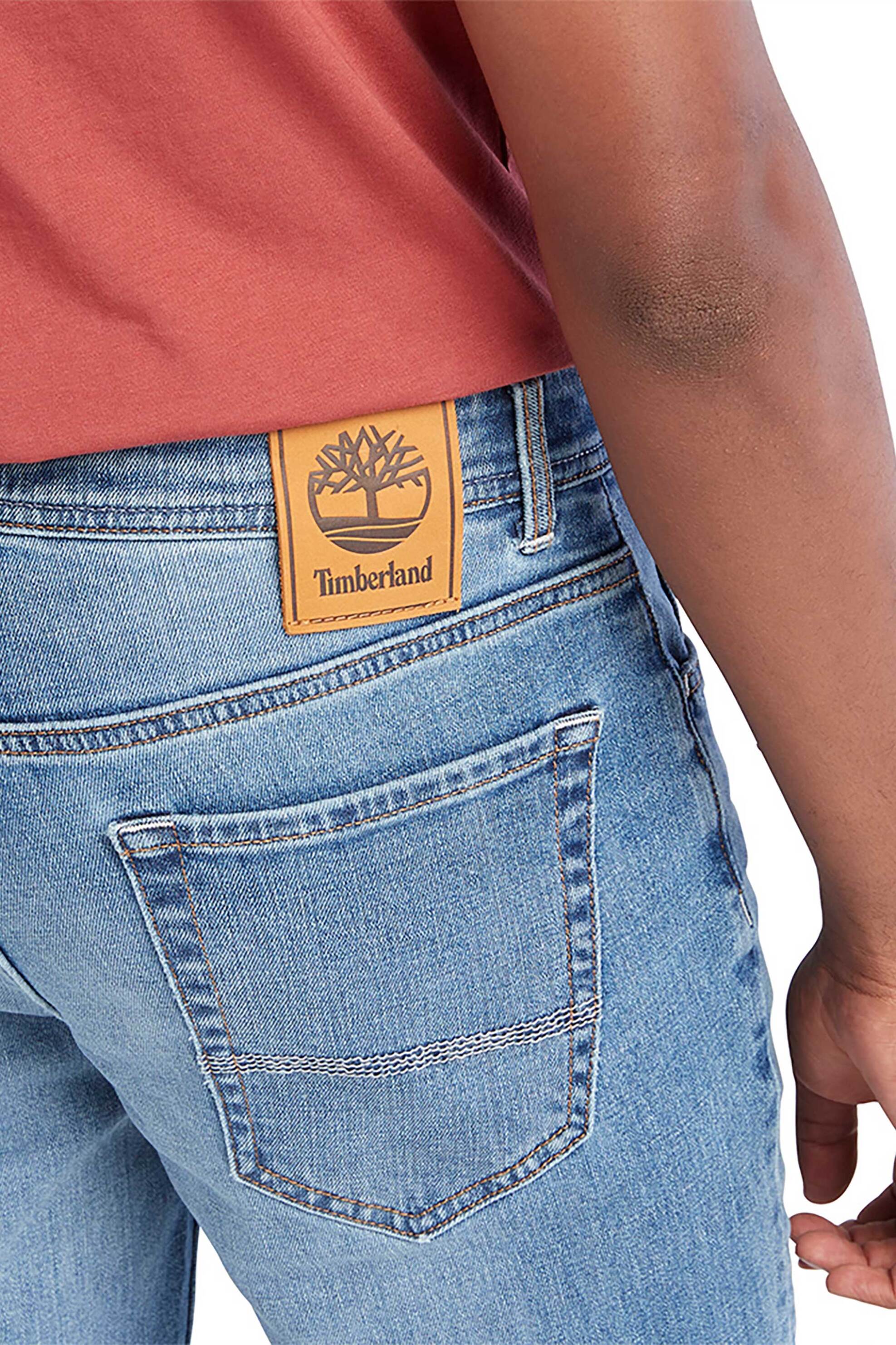 Timberland Ανδρικό Τζιν Παντελόνι Πεντάτσεπο Slim Fit Sargent Lake - Tb0A6Cq2Bq81 Μπλε Ανοιχτό