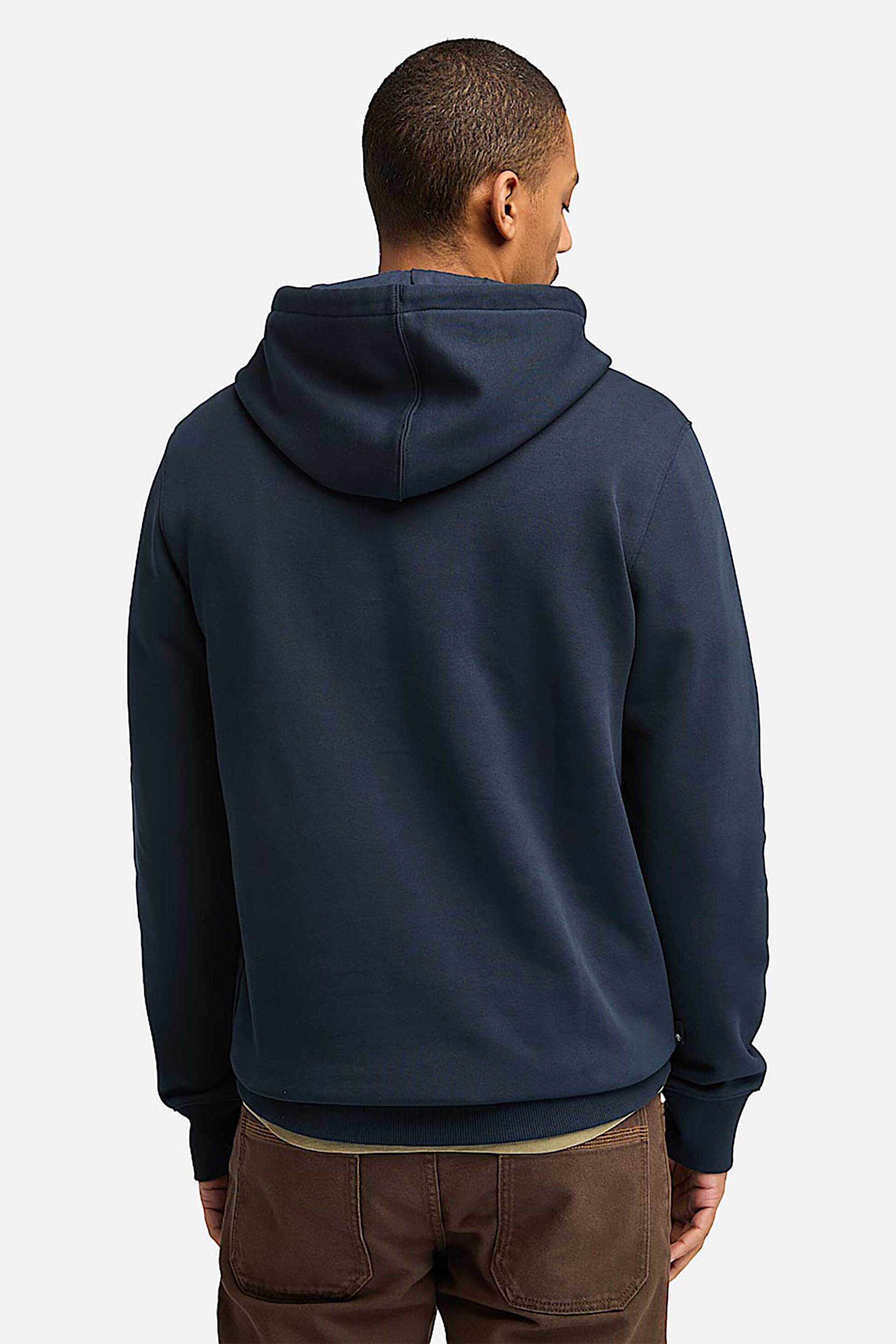 Timberland Ανδρική Μπλούζα Φούτερ με Κουκούλα Και Logo Print - Tb0A2Bjh4331 Μπλε Σκούρο