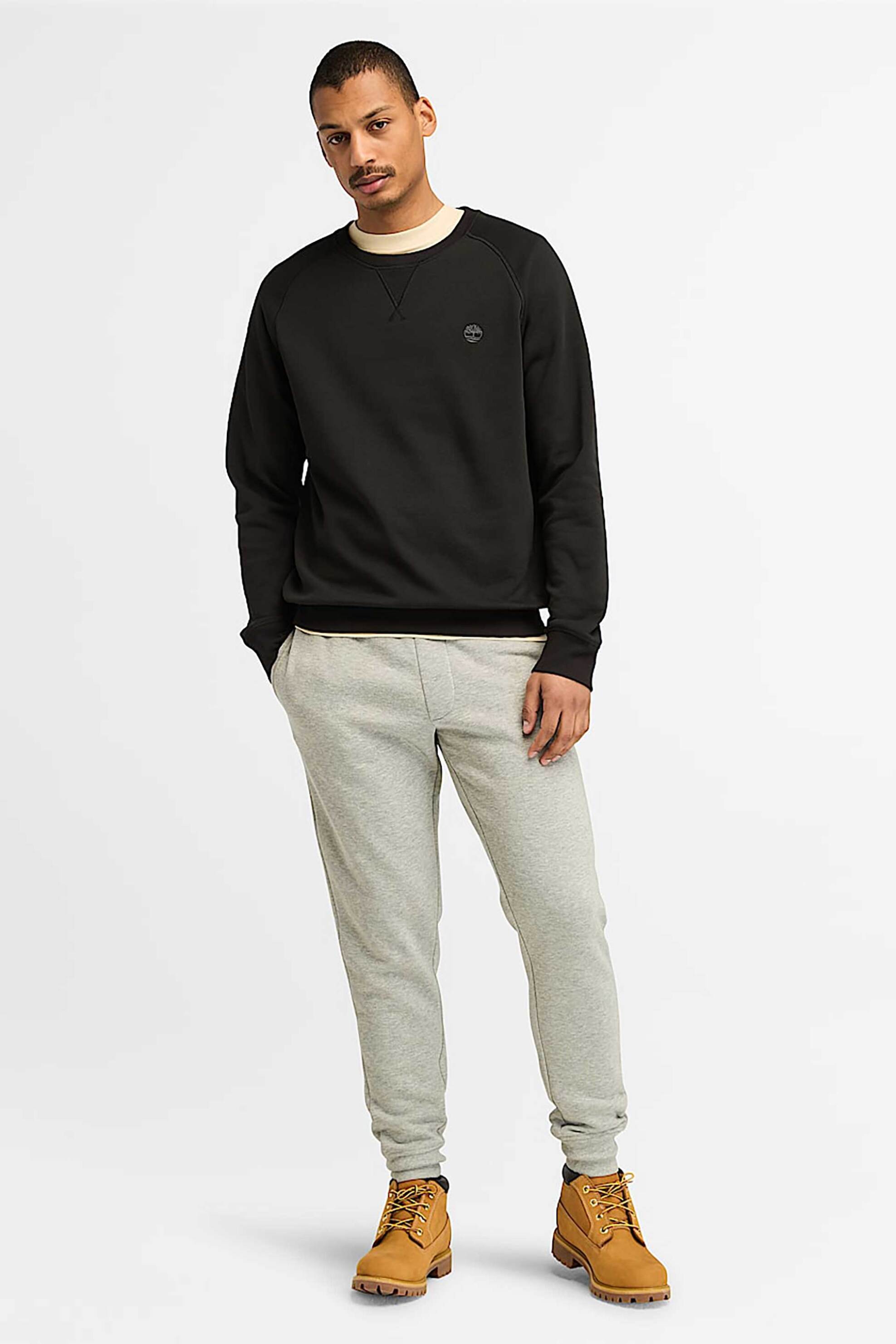 Timberland ανδρικό παντελόνι φόρμας μονόχρωμο με κεντημένο λογότυπο - TB0A2CN70521 Γκρι