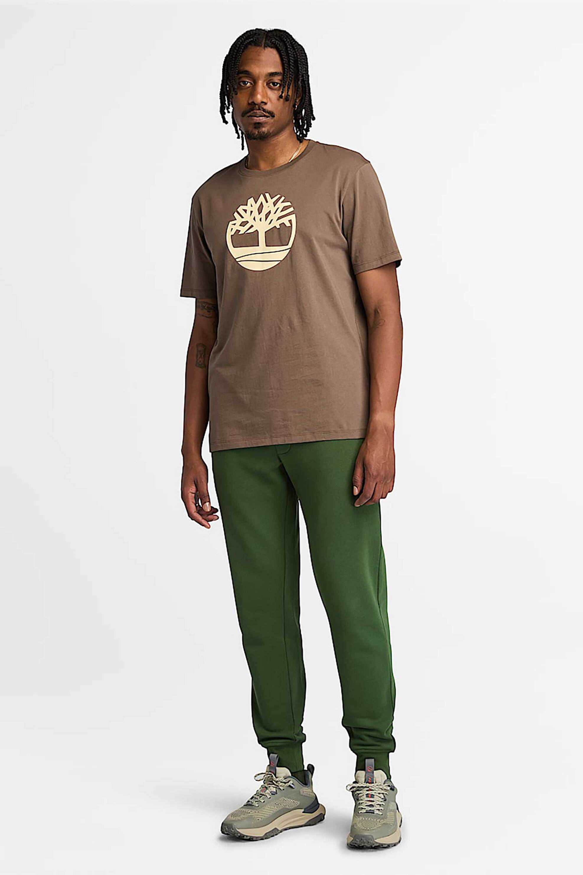 TIMBERLAND Timberland ανδρικό παντελόνι φόρμας μονόχρωμο με κεντημένο λογότυπο - TB0A2CN7EIN1 Πράσινο