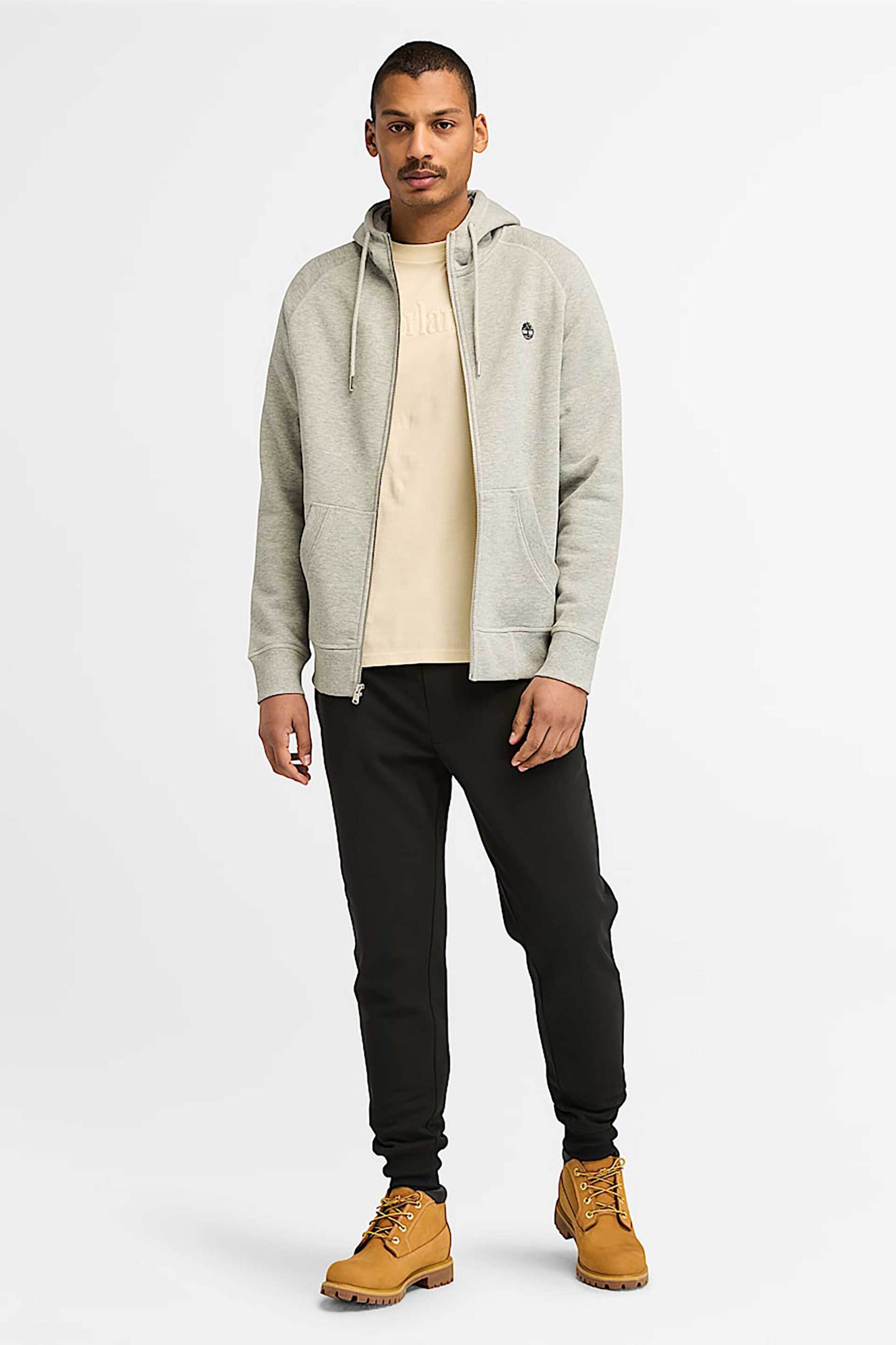 Timberland ανδρικό παντελόνι φόρμας μονόχρωμο με κεντημένο λογότυπο - TB0A2CN7X651 Μαύρο