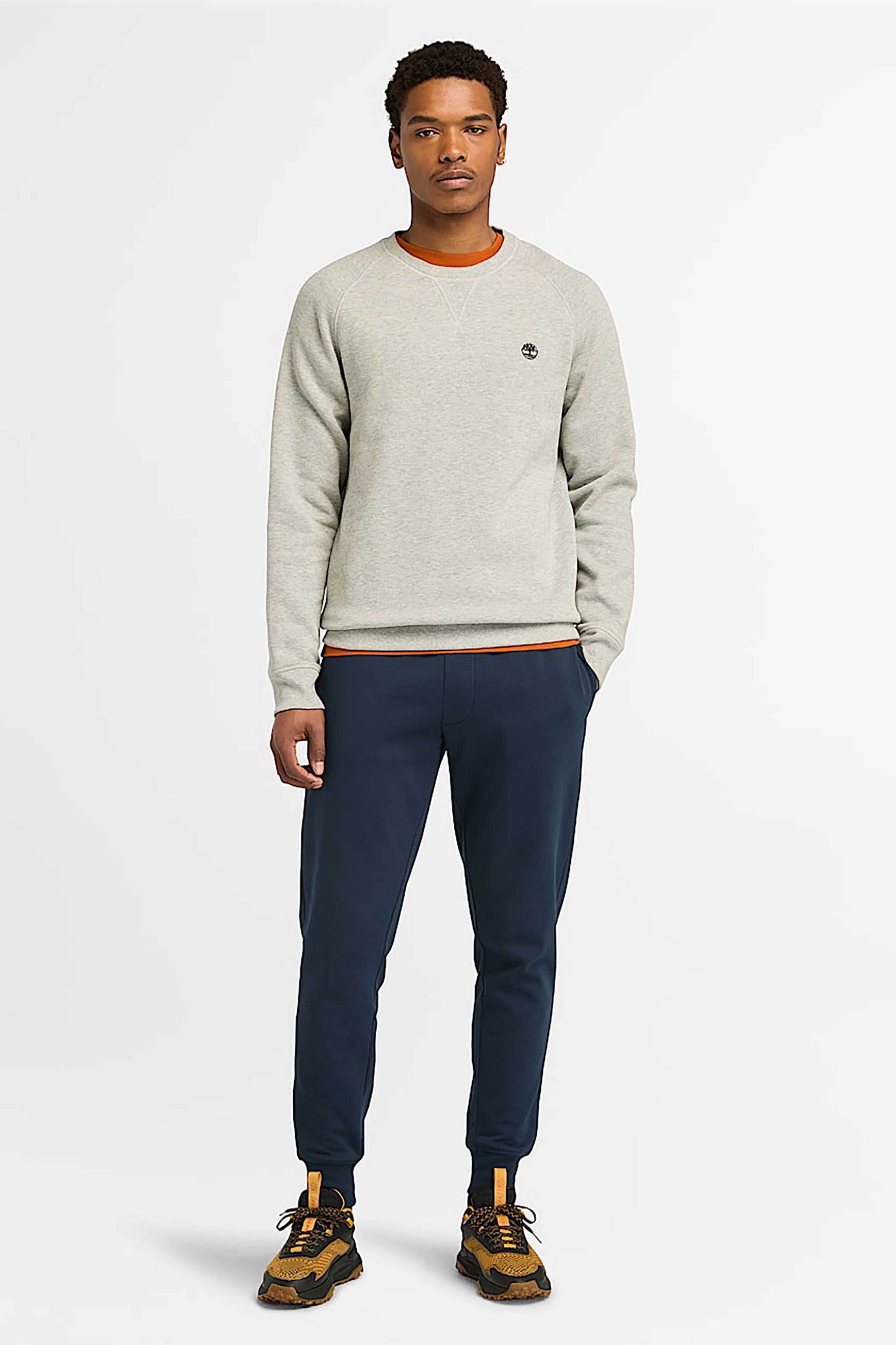 Timberland ανδρικό παντελόνι φόρμας μονόχρωμο με κεντημένο λογότυπο - TB0A2CN7Z021 Μπλε Σκούρο