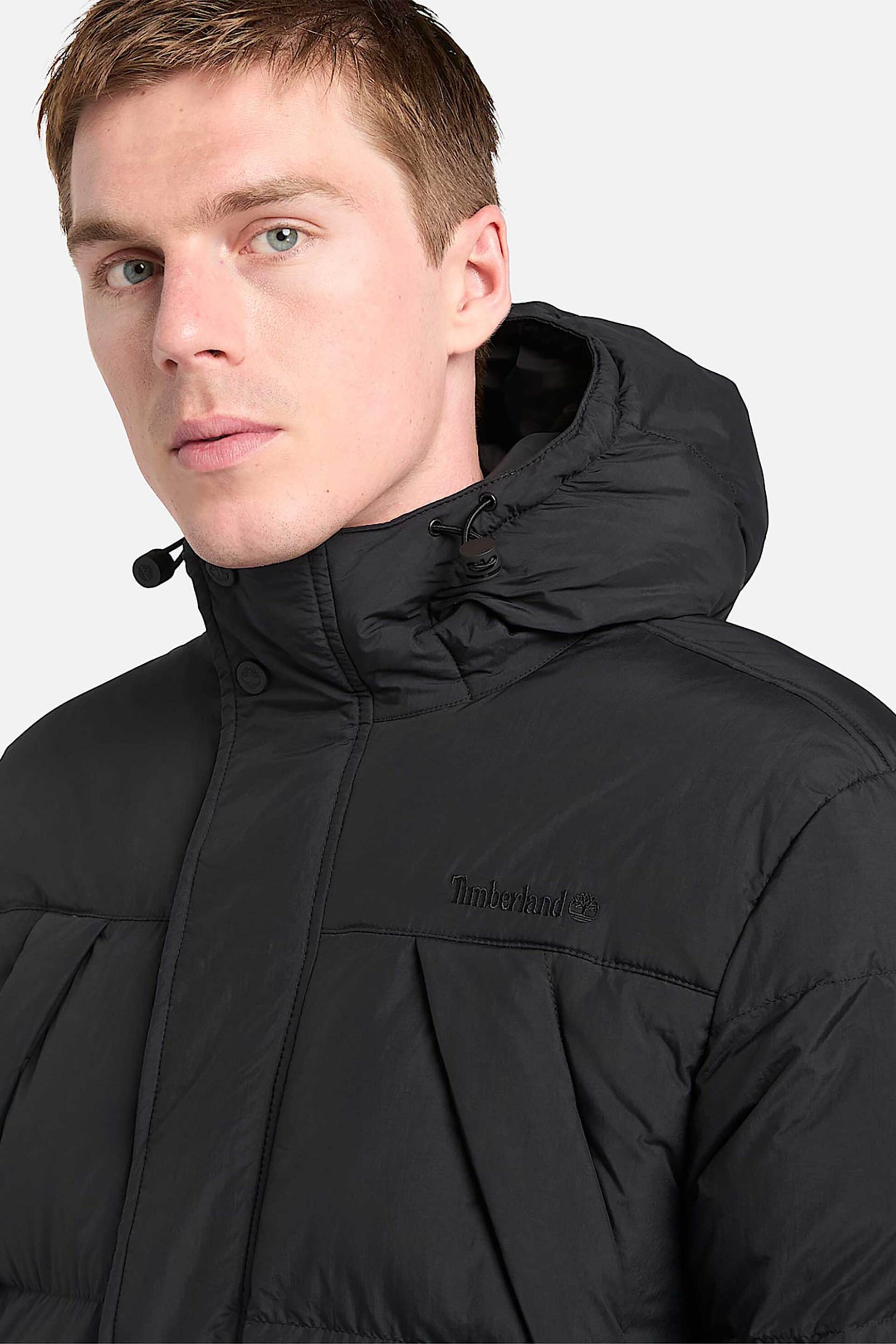 Timberland ανδρικό αδιάβροχο μπουφάν puffer με κουκούλα και λογότυπο - TB0A62670011 Μαύρο φωτογραφία