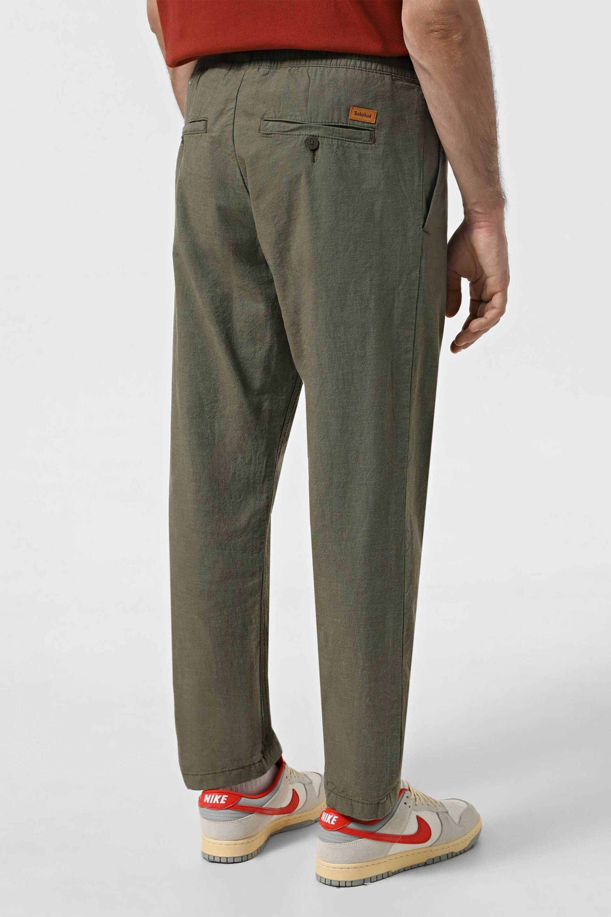 Timberland Ανδρικό Παντελόνι με Ελαστική Μέση Regular Tapered Fit - Tb0A2F6Bj201 Λαδί