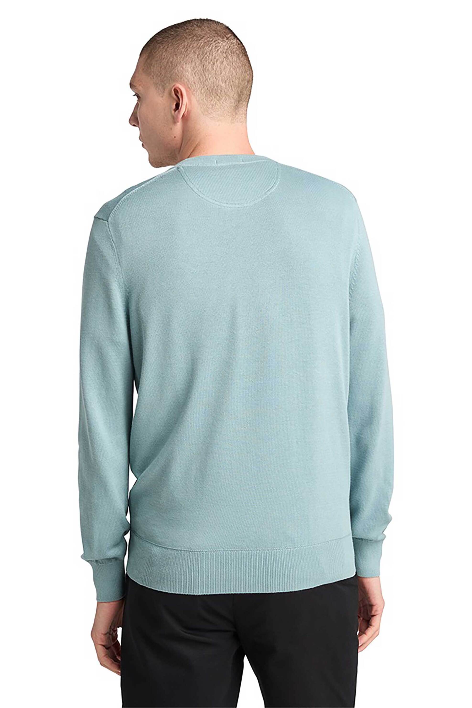 Timberland Ανδρικό Πουλόβερ με Κεντημένο Tree Logo Regular Fit Williams River - Tb0A2Bmm7581 Μπλε Ανοιχτό