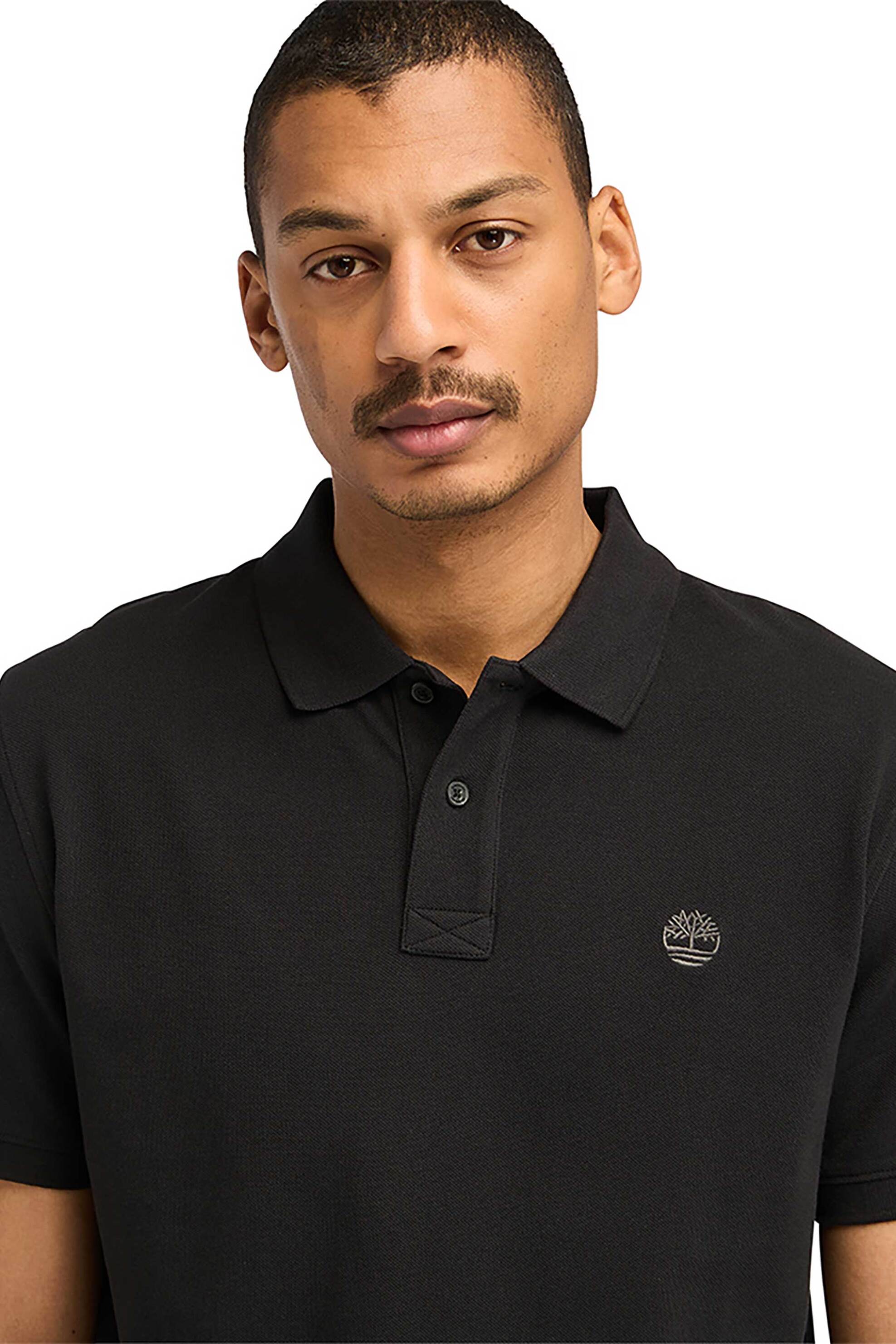 Timberland ανδρική μπλούζα πόλο πικέ κοντομάνικη με κεντημένο tree logo Regular Fit "Millers River" - TB0A6VDP0011 Μαύρο φωτογραφία