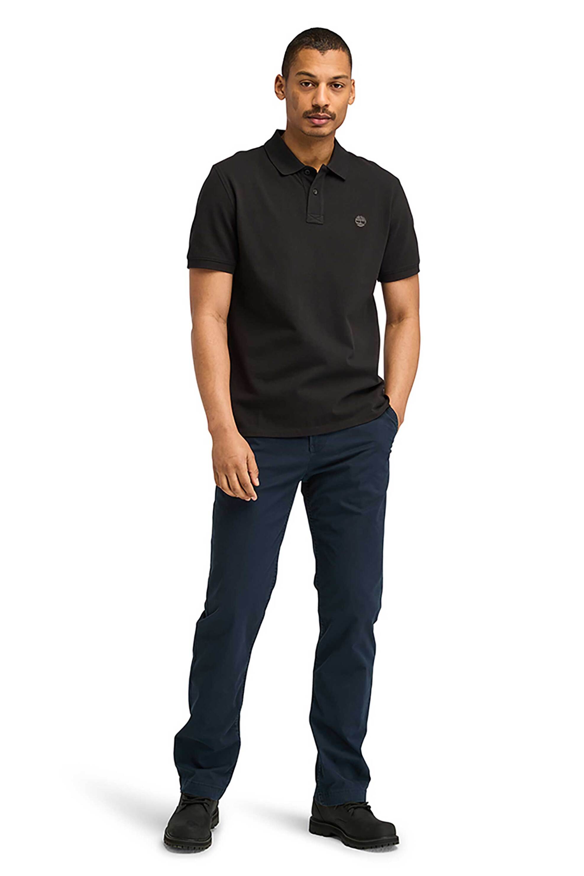 Timberland ανδρική μπλούζα πόλο πικέ κοντομάνικη με κεντημένο tree logo Regular Fit "Millers River" - TB0A6VDP0011 Μαύρο φωτογραφία