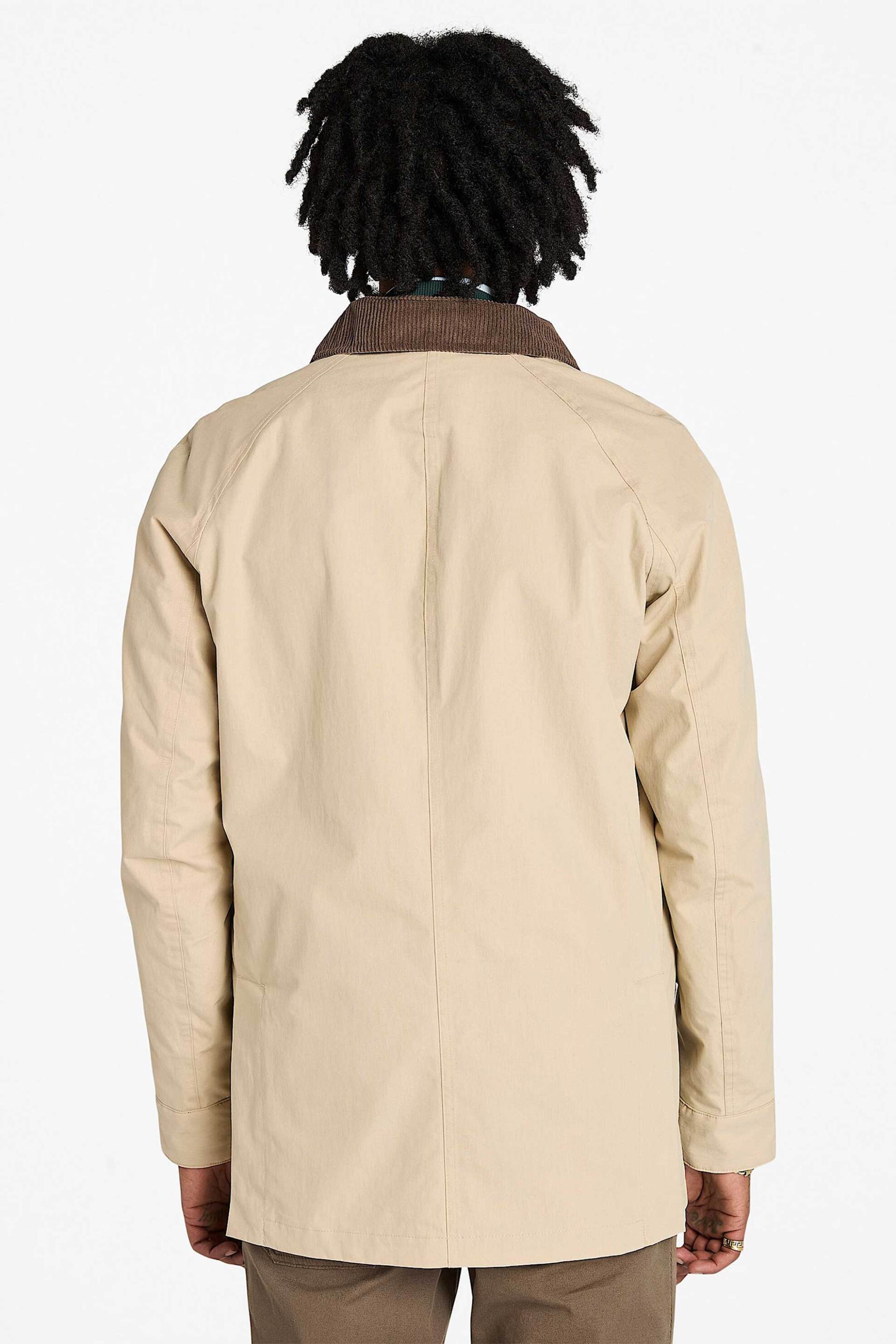 Timberland ανδρικό jacket αδιάβροχο με contrast κοτλέ γιακά "Wenham" - TB0A44GBY941 Μπεζ φωτογραφία